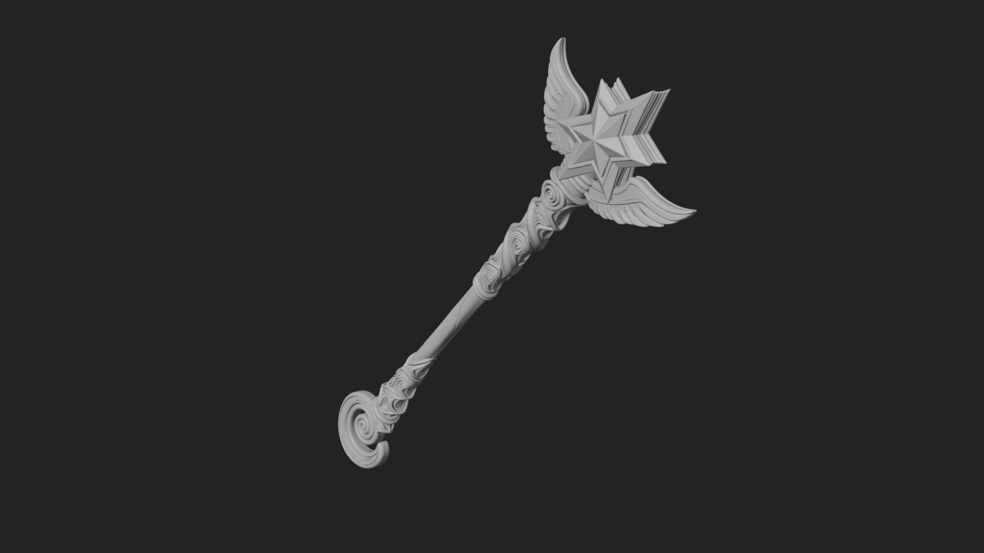 Crowned Royal Scepter Model Design 6 3D Print Model 3D Model
