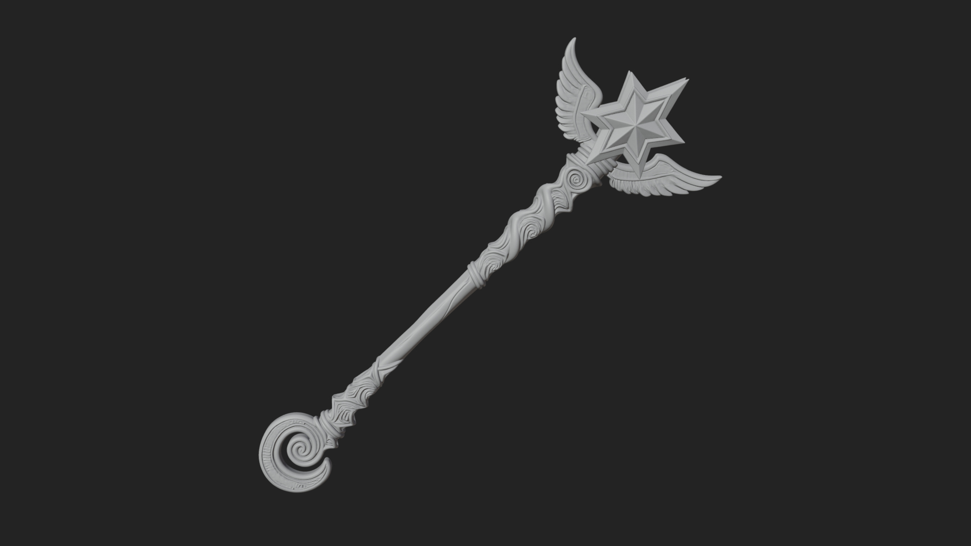 Crowned Royal Scepter Model Design 6 3D Print Model 3D Model