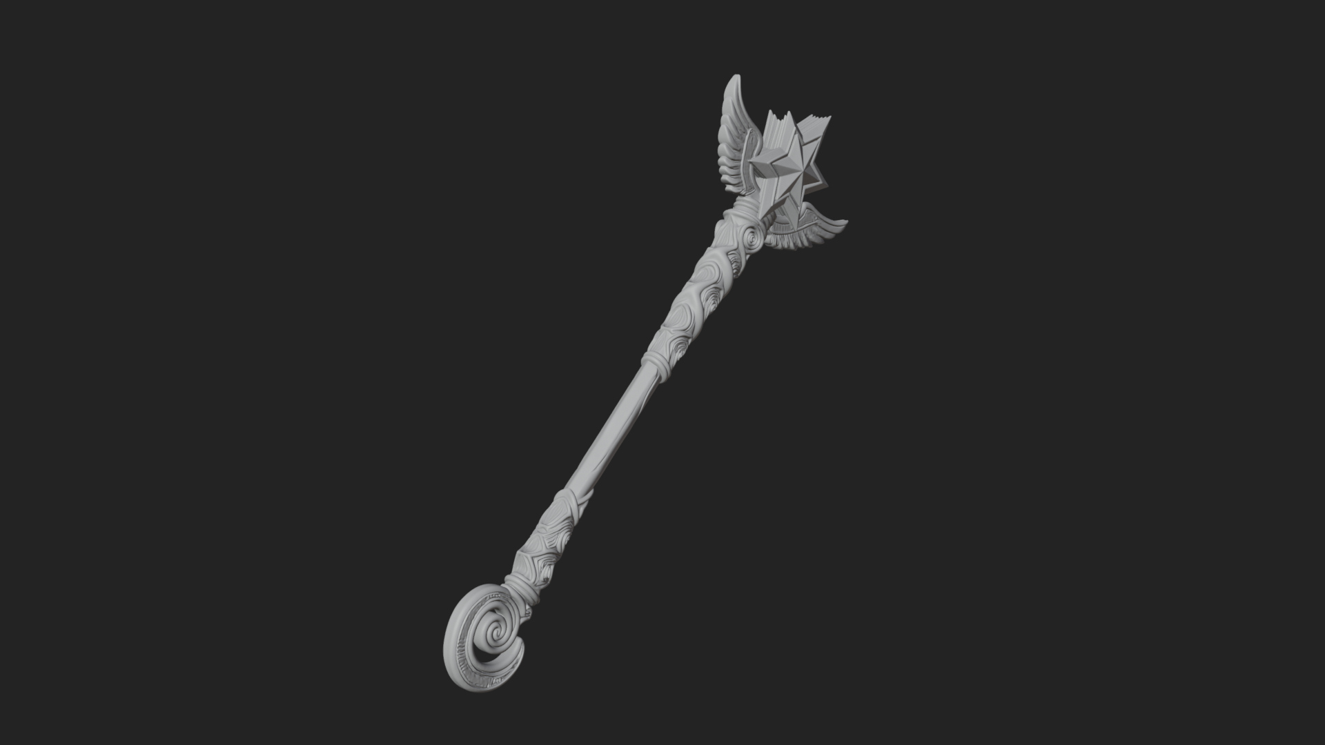 Crowned Royal Scepter Model Design 6 3D Print Model 3D Model