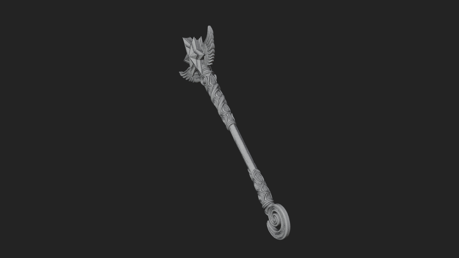 Crowned Royal Scepter Model Design 6 3D Print Model 3D Model