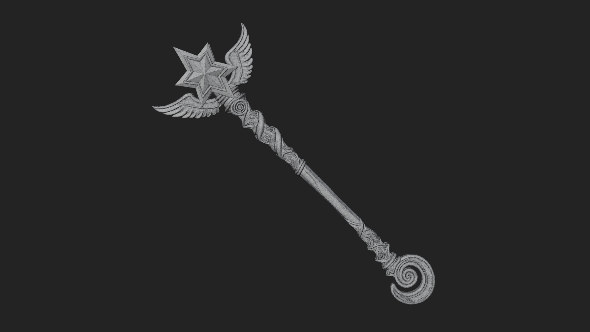 Crowned Royal Scepter Model Design 6 3D Print Model 3D Model