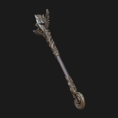 Crowned Royal Scepter Model Design 6 3D Print Model