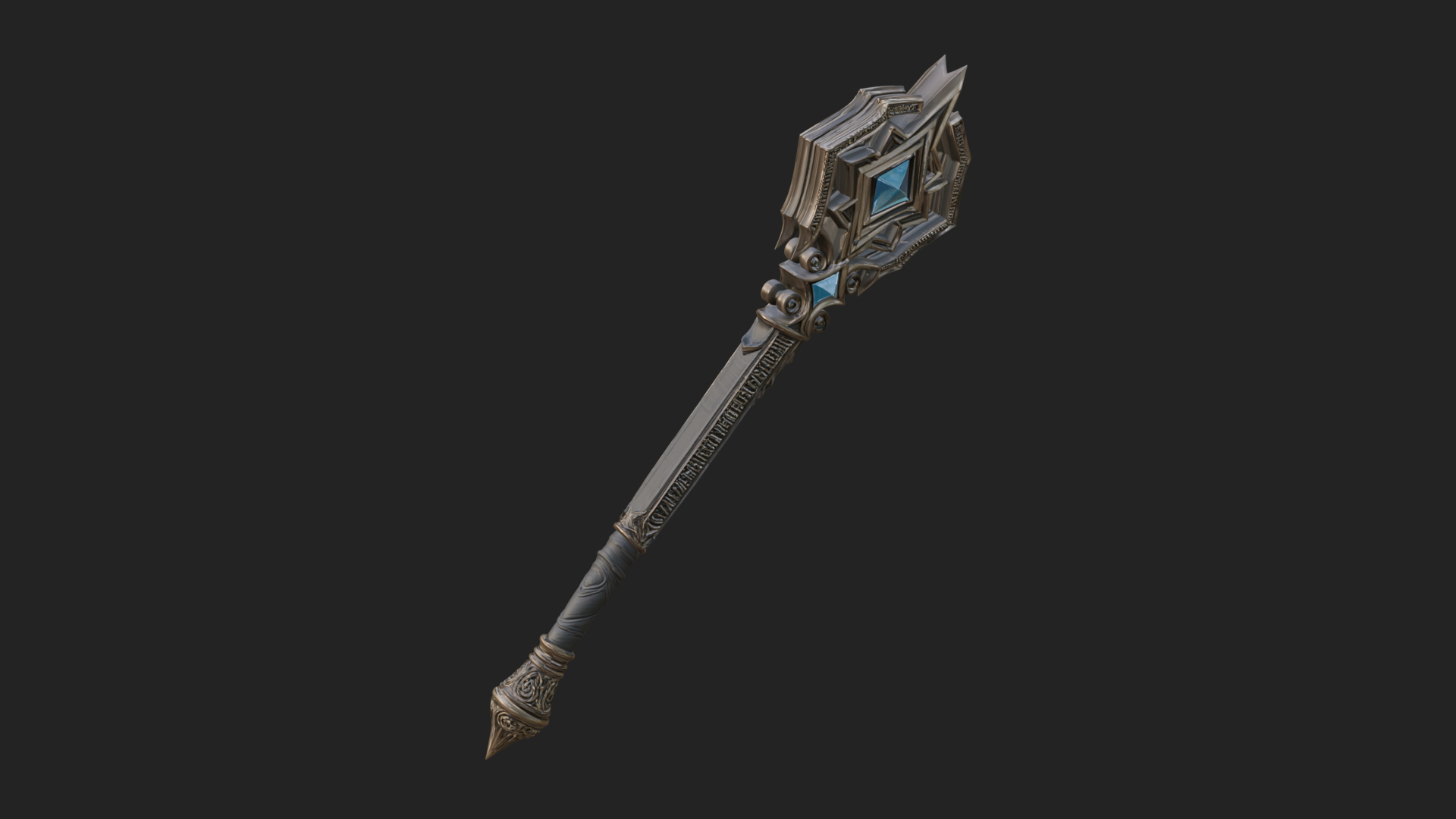 Crowned Royal Scepter Model Design 7 3D Print Model 3D Model
