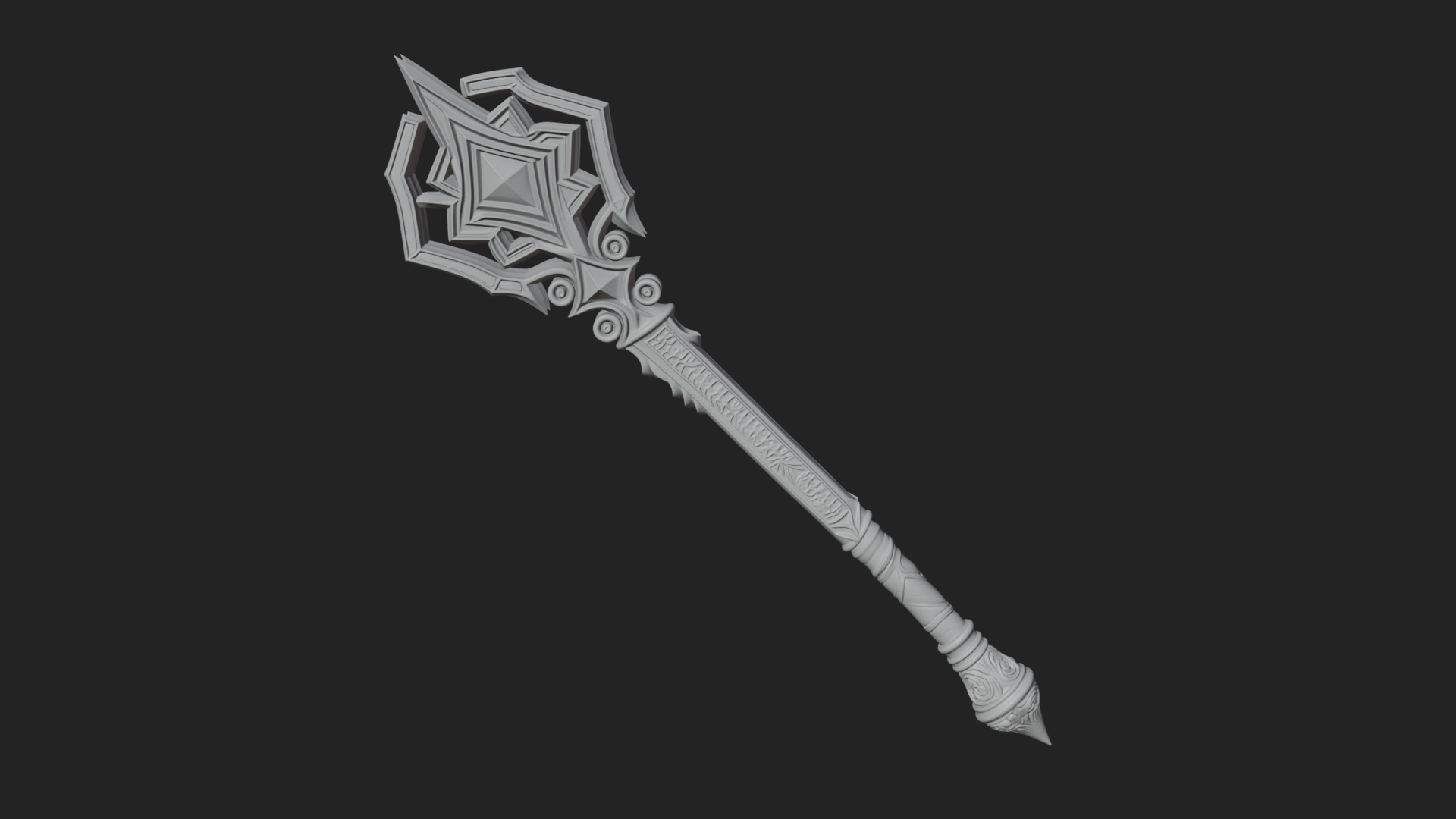 Crowned Royal Scepter Model Design 7 3D Print Model 3D Model