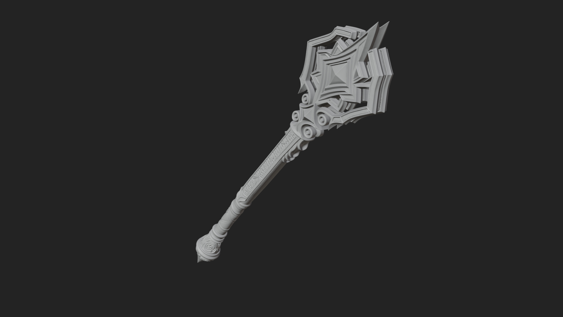 Crowned Royal Scepter Model Design 7 3D Print Model 3D Model