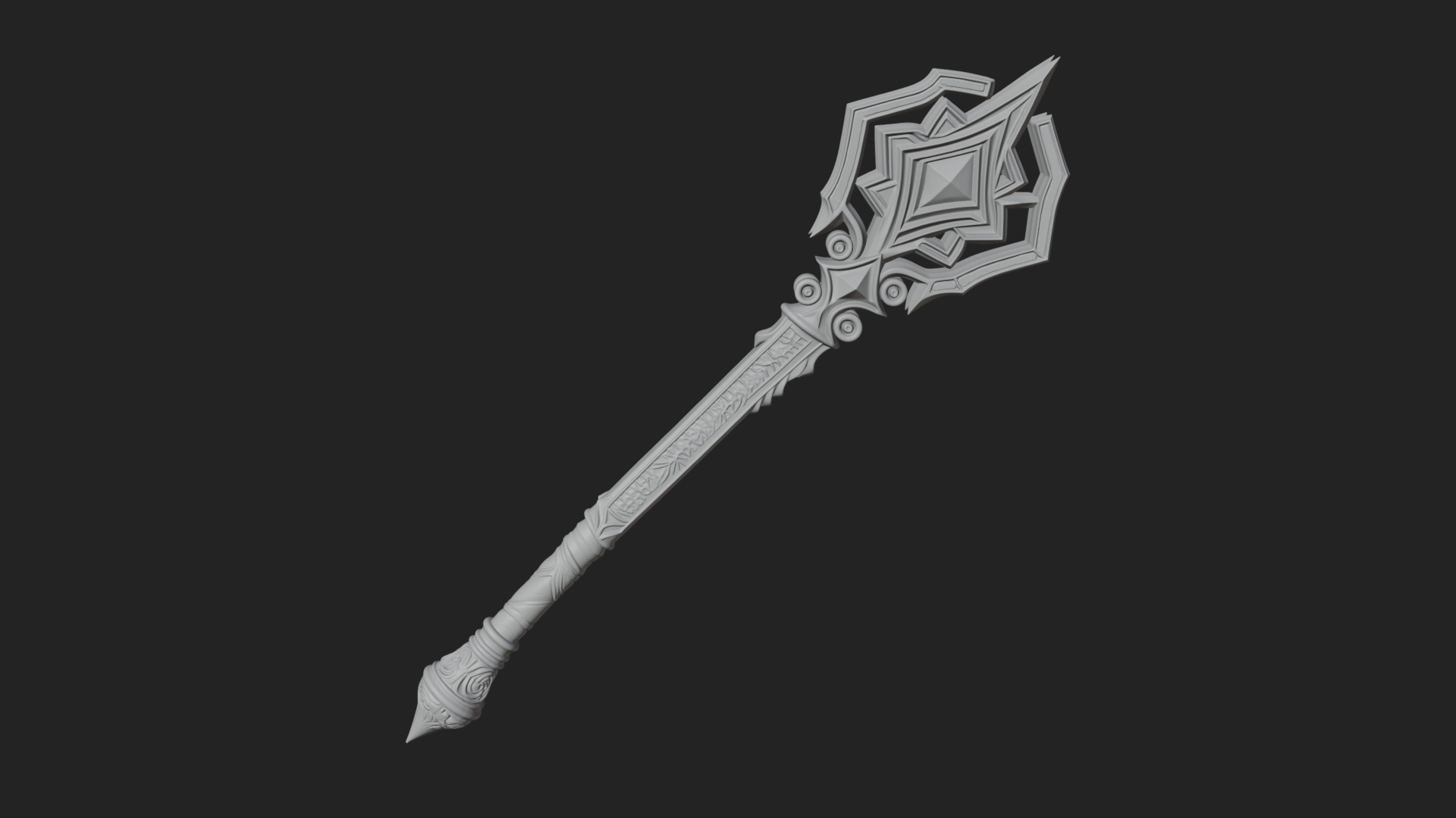 Crowned Royal Scepter Model Design 7 3D Print Model 3D Model