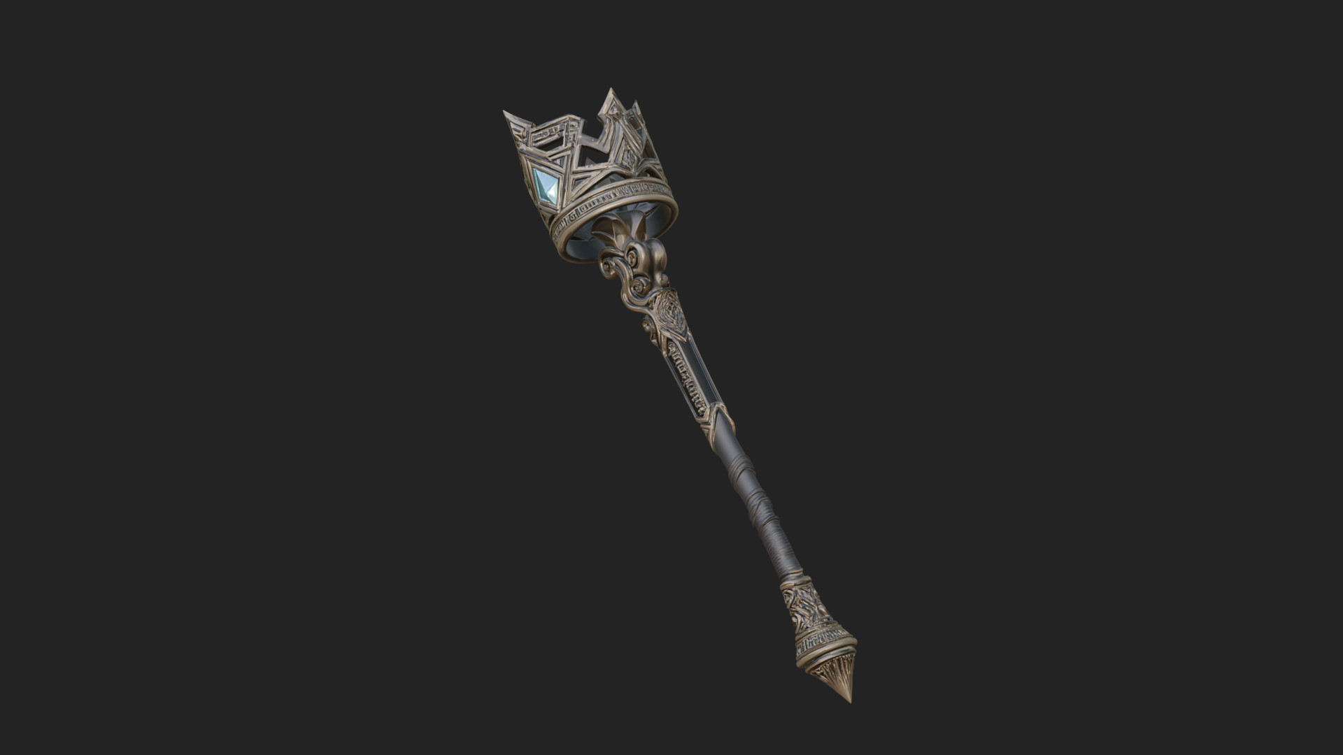 Crowned Royal Scepter Model Design 8 3D Print Model 3D Model