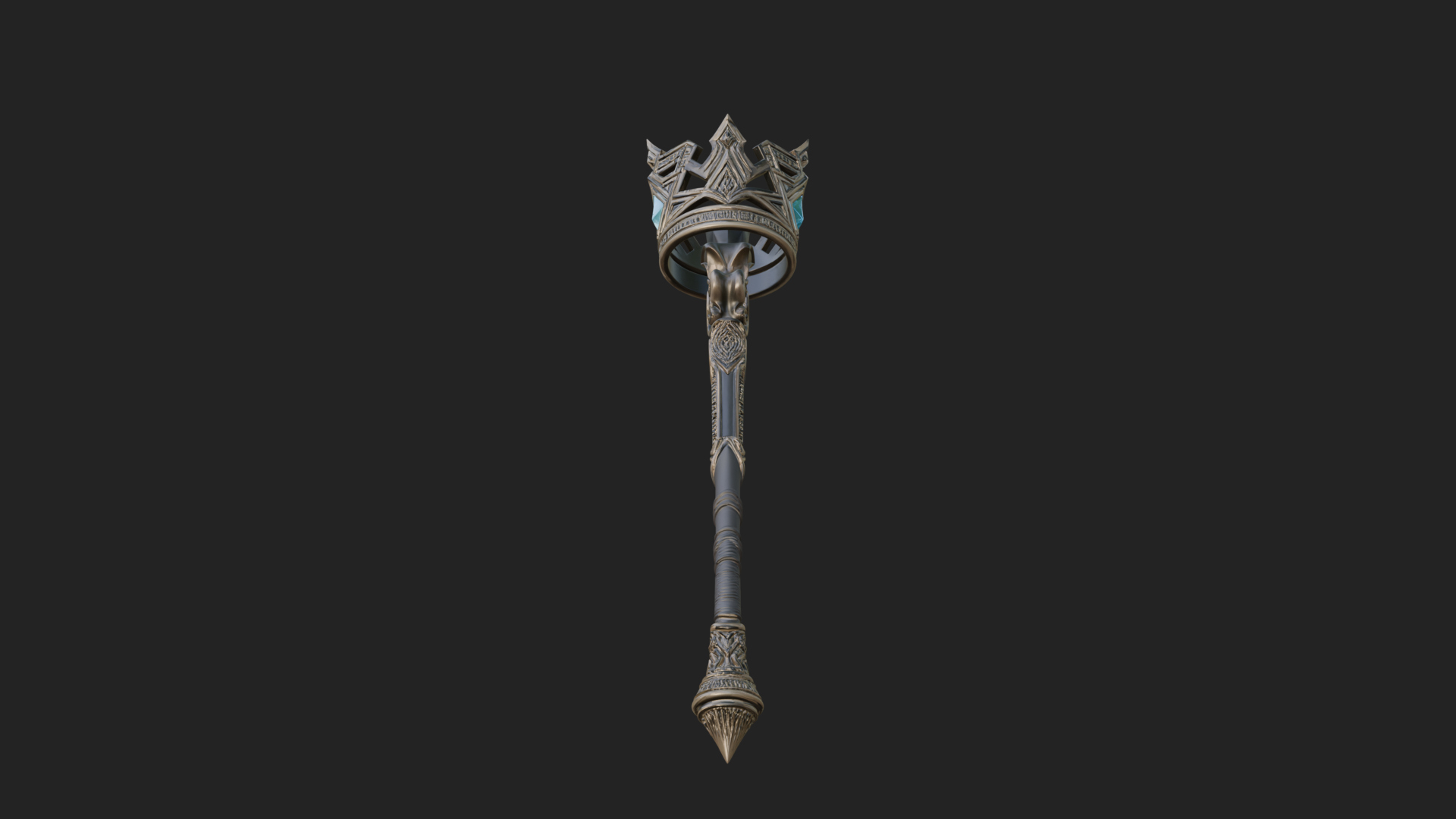 Crowned Royal Scepter Model Design 8 3D Print Model 3D Model