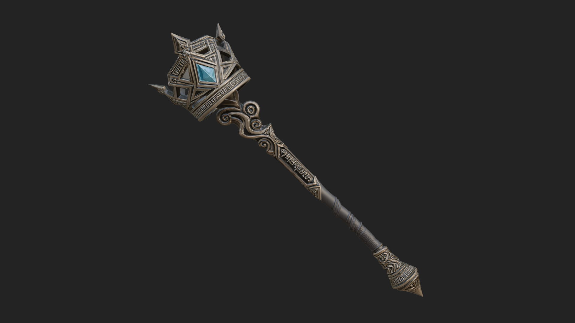 Crowned Royal Scepter Model Design 8 3D Print Model 3D Model