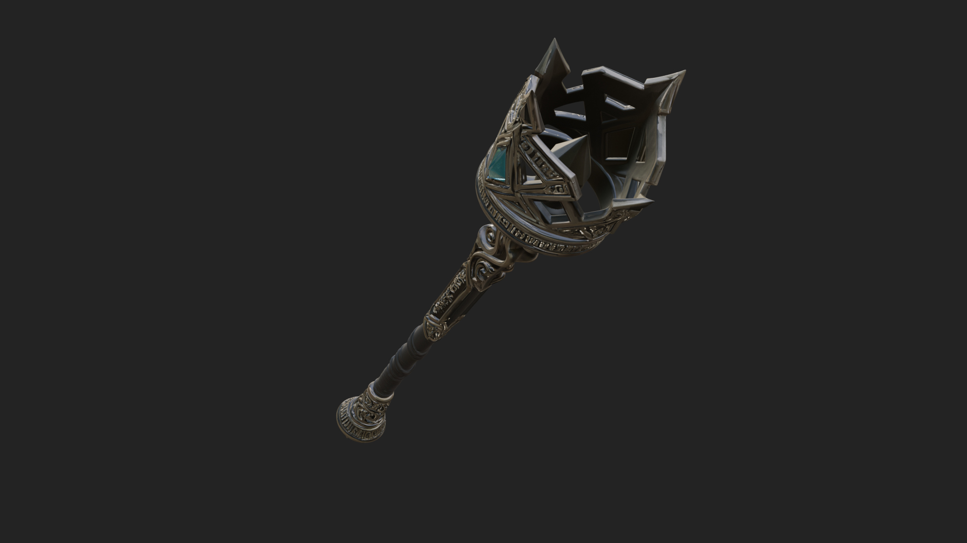 Crowned Royal Scepter Model Design 8 3D Print Model 3D Model