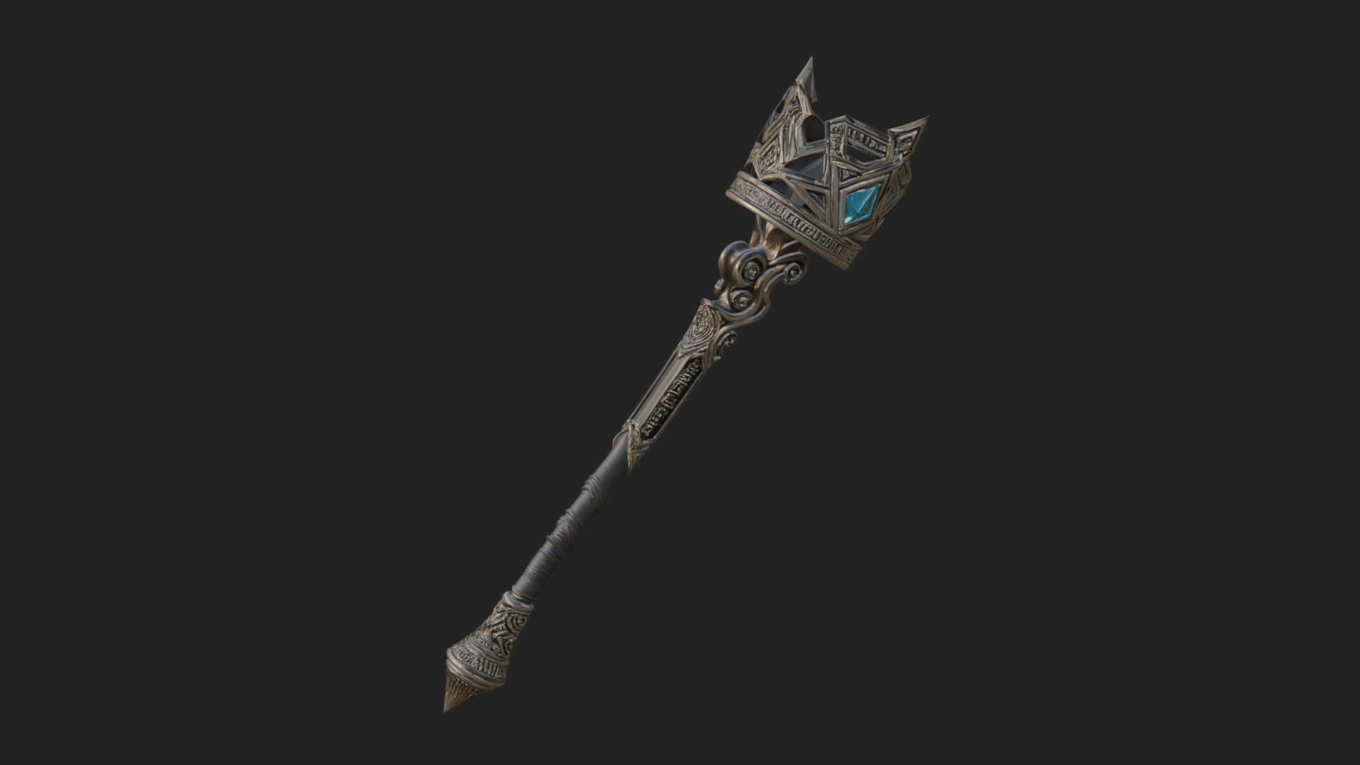 Crowned Royal Scepter Model Design 8 3D Print Model 3D Model