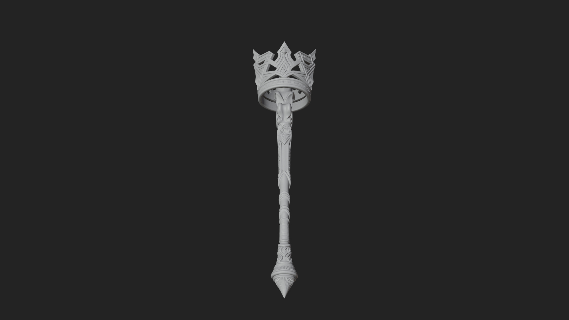Crowned Royal Scepter Model Design 8 3D Print Model 3D Model