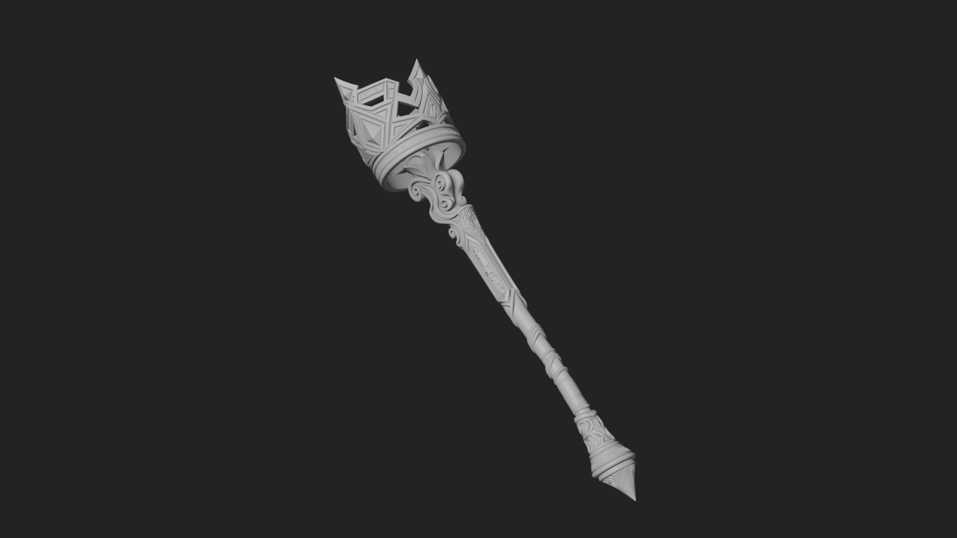 Crowned Royal Scepter Model Design 8 3D Print Model 3D Model