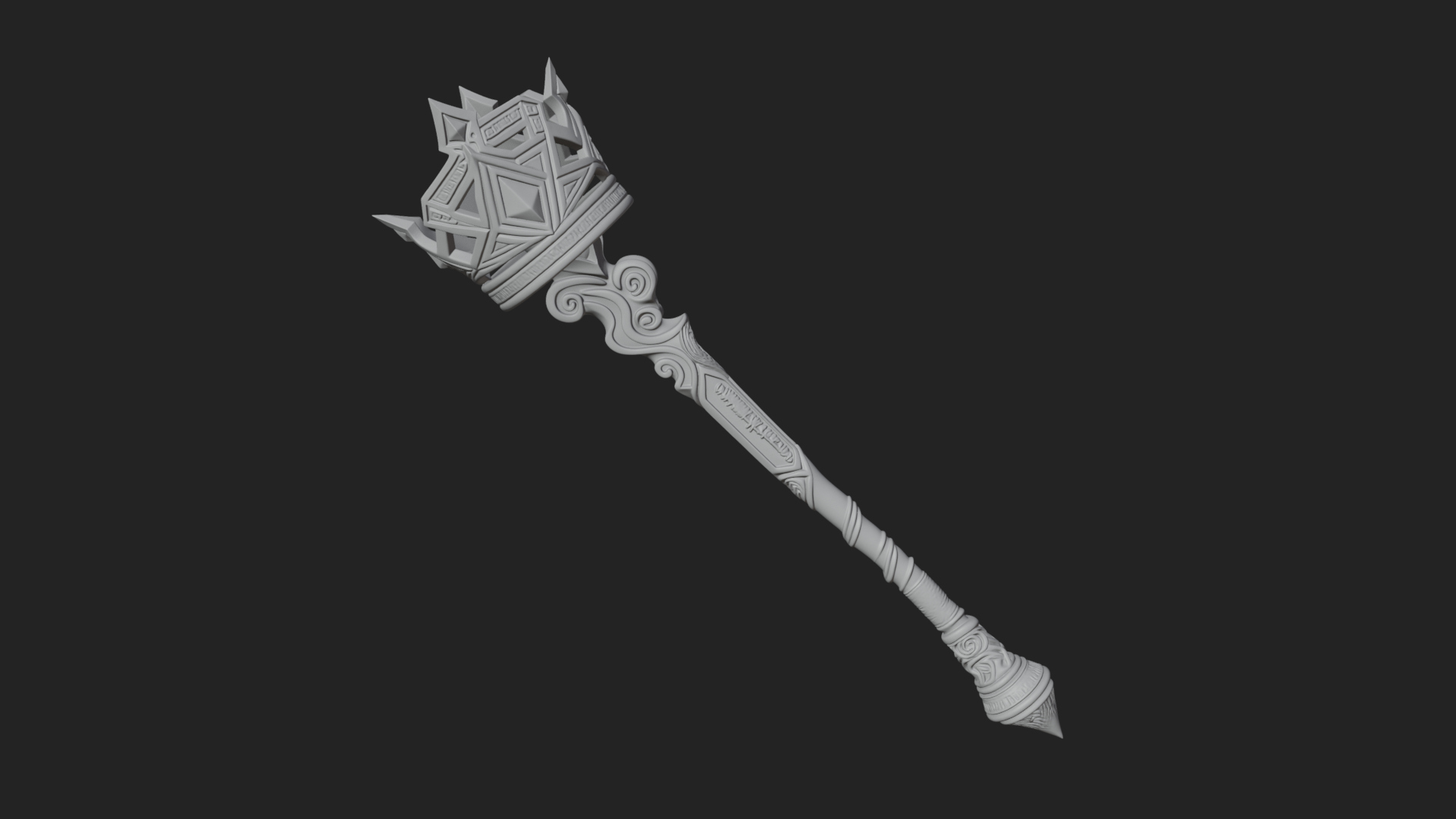 Crowned Royal Scepter Model Design 8 3D Print Model 3D Model
