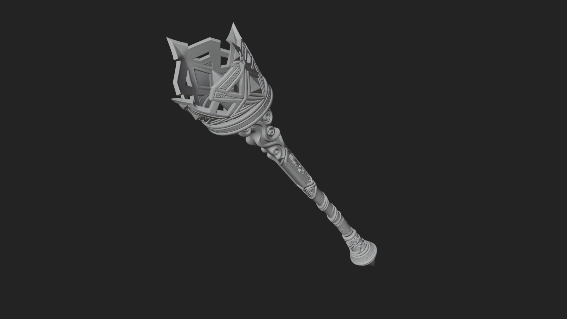 Crowned Royal Scepter Model Design 8 3D Print Model 3D Model