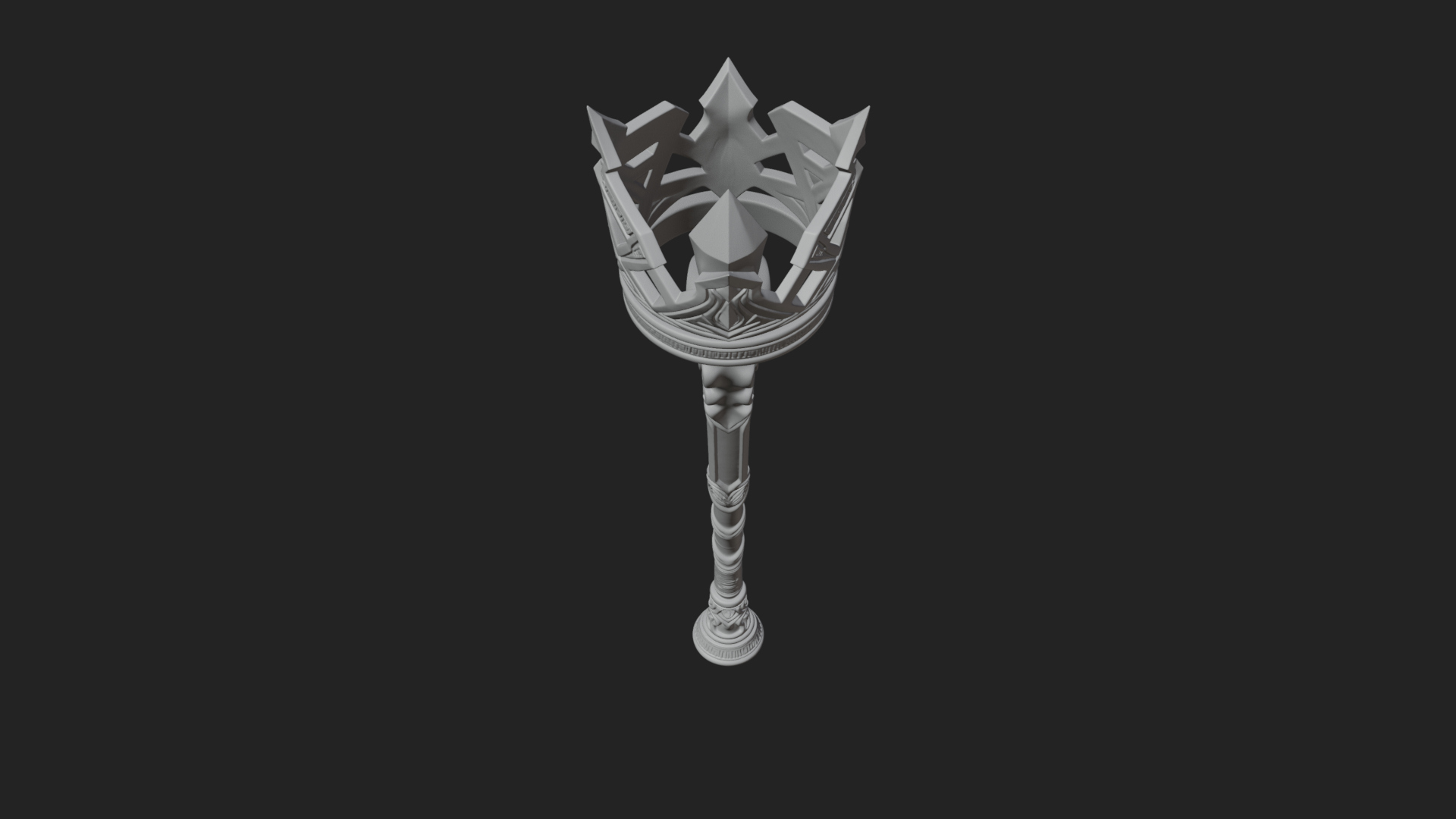 Crowned Royal Scepter Model Design 8 3D Print Model 3D Model
