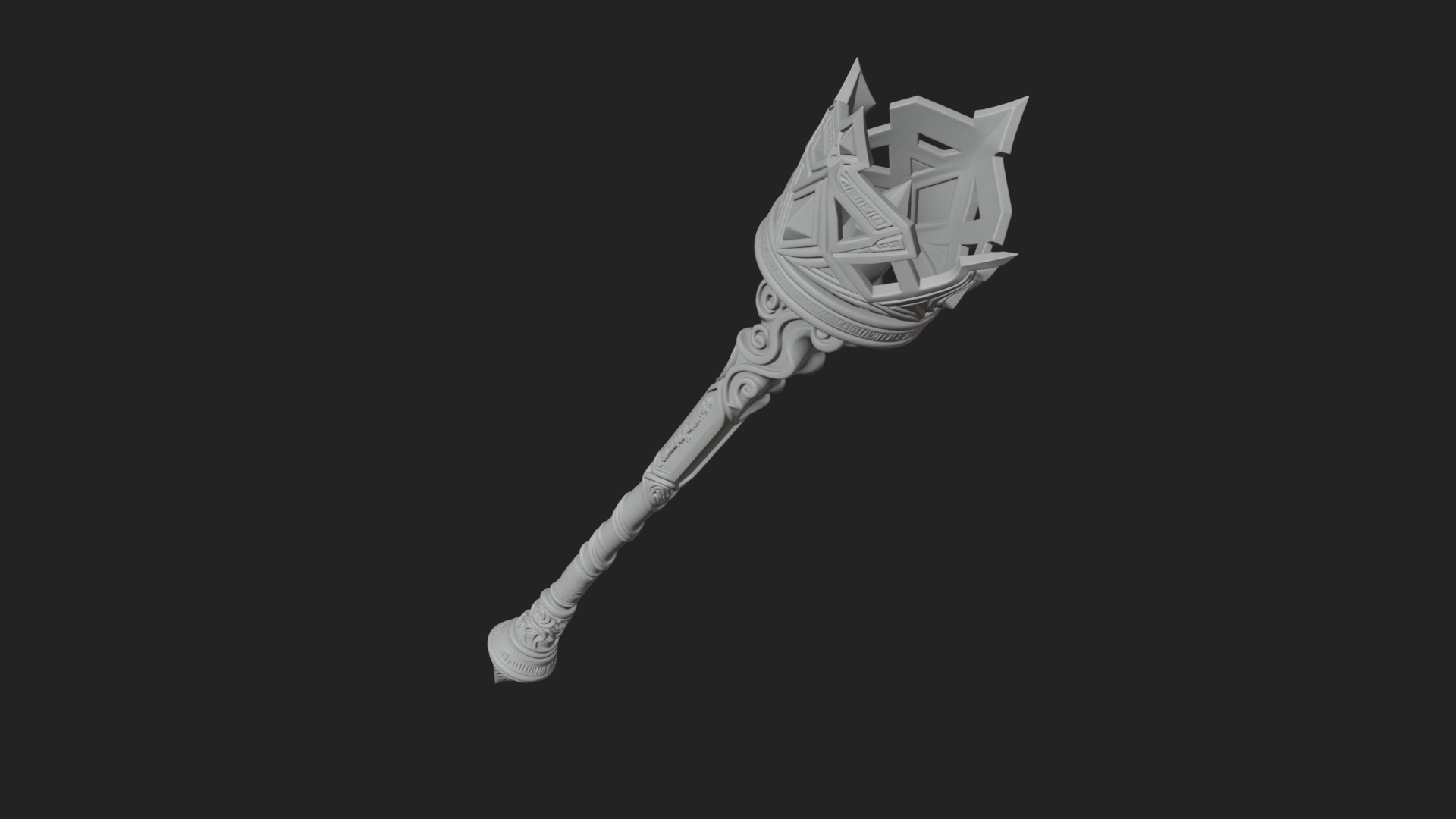 Crowned Royal Scepter Model Design 8 3D Print Model 3D Model