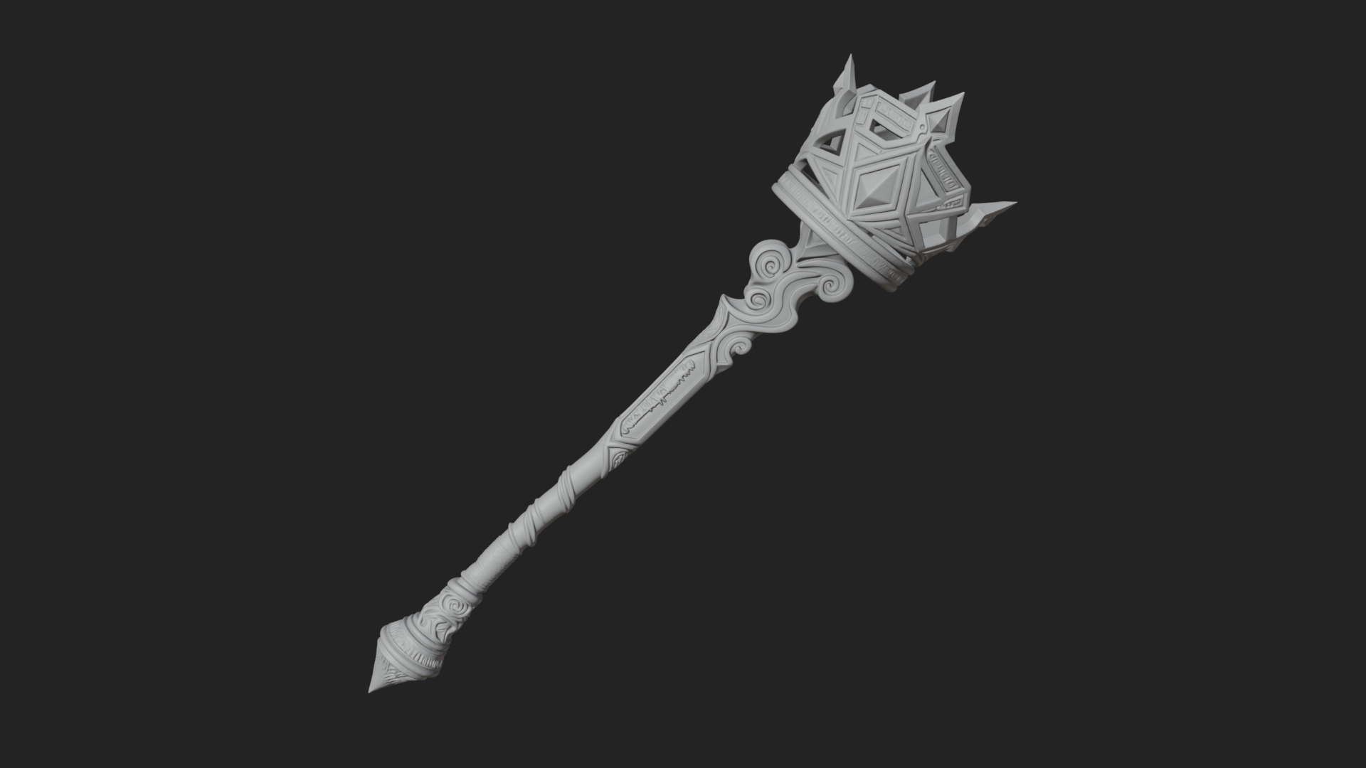 Crowned Royal Scepter Model Design 8 3D Print Model 3D Model