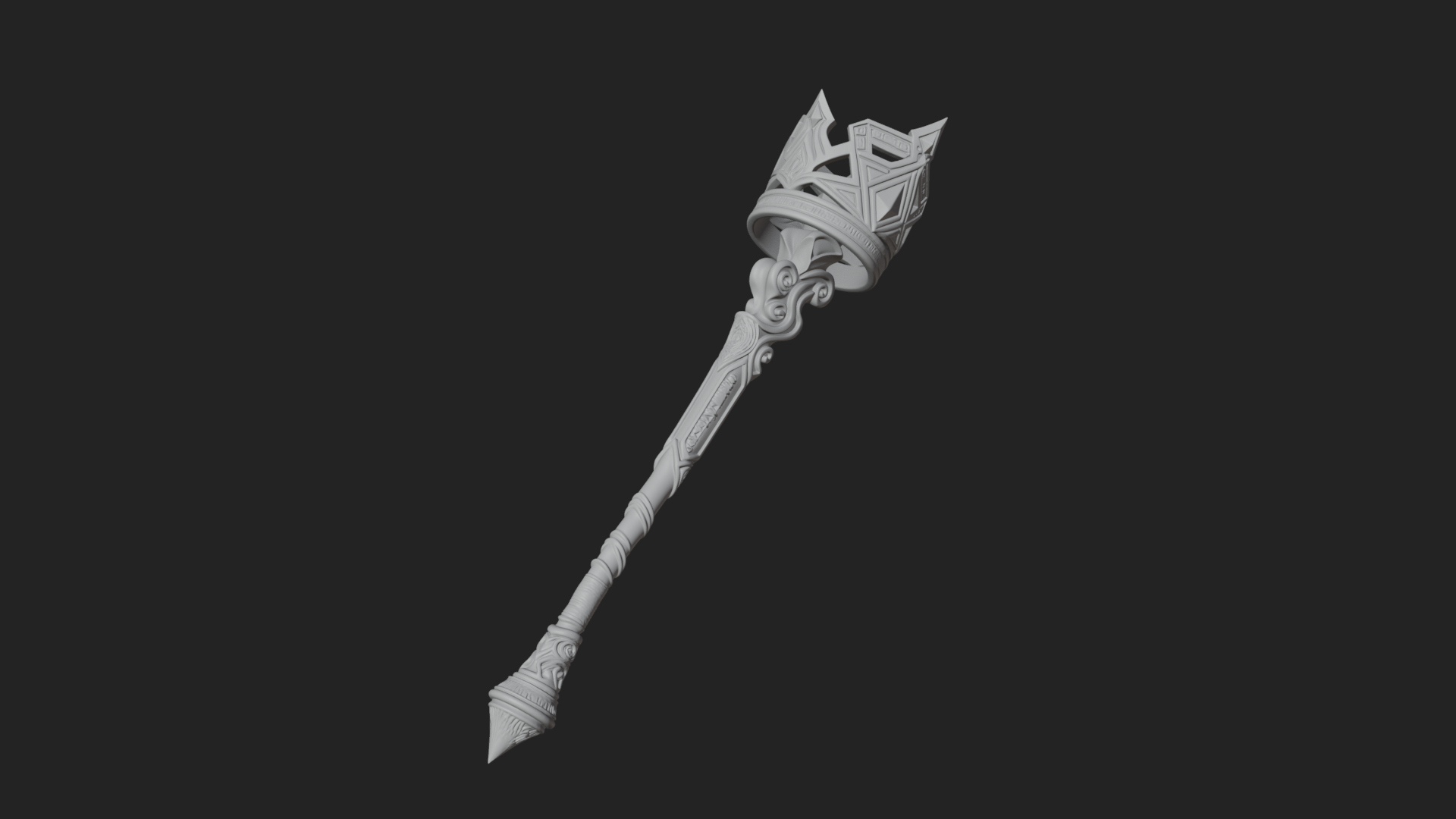 Crowned Royal Scepter Model Design 8 3D Print Model 3D Model