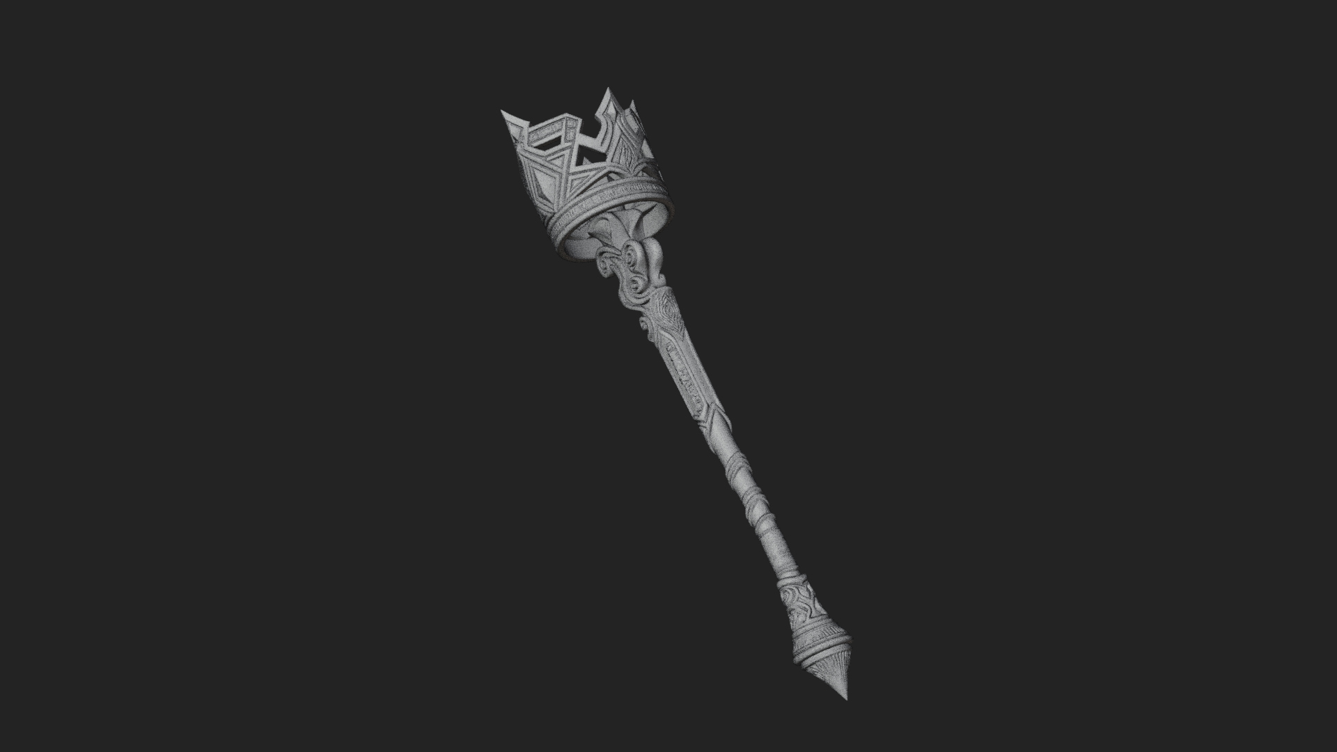 Crowned Royal Scepter Model Design 8 3D Print Model 3D Model