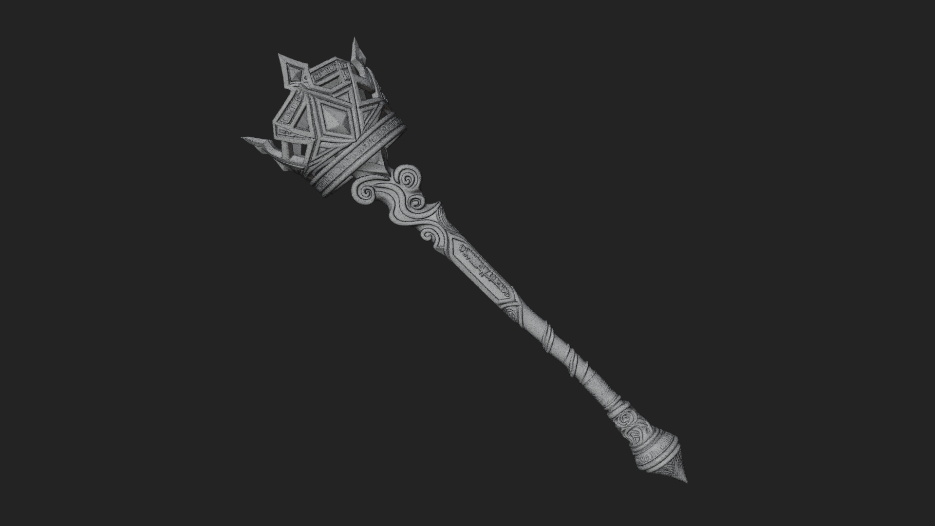 Crowned Royal Scepter Model Design 8 3D Print Model 3D Model