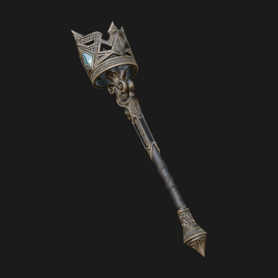 Crowned Royal Scepter Model Design 8 3D Print Model