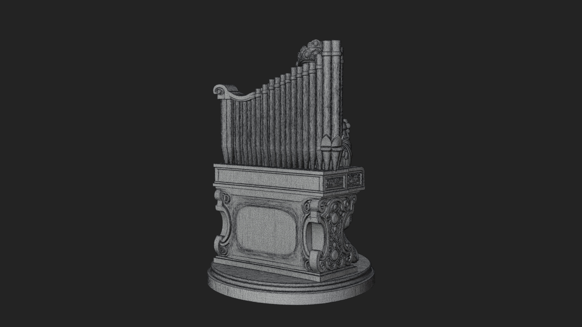 Crowned Saint at the Organ Statue Design 1 3D Print Model 3D Model