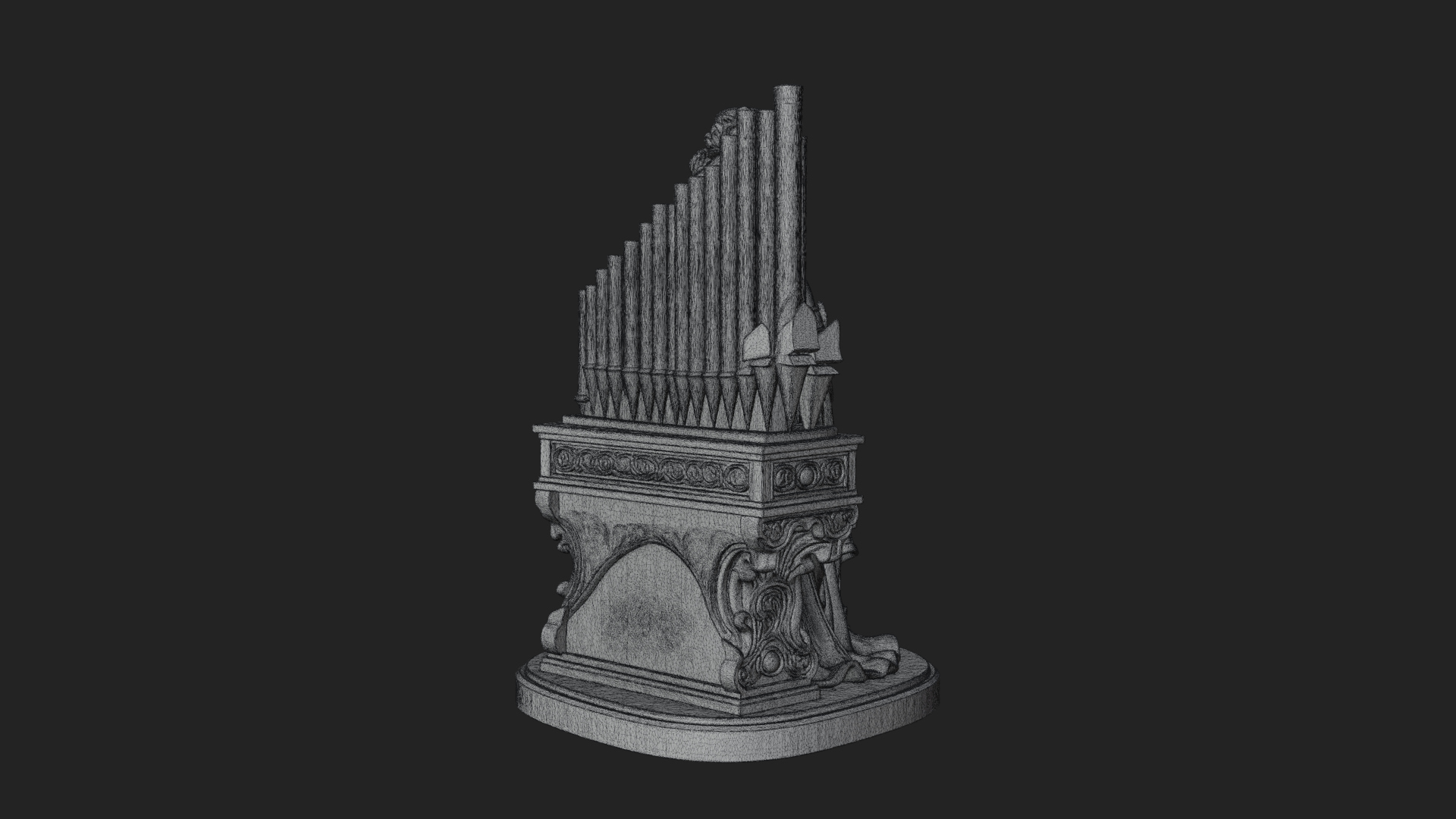 Crowned Saint at the Organ Statue Design 3 3D Print Model 3D Model