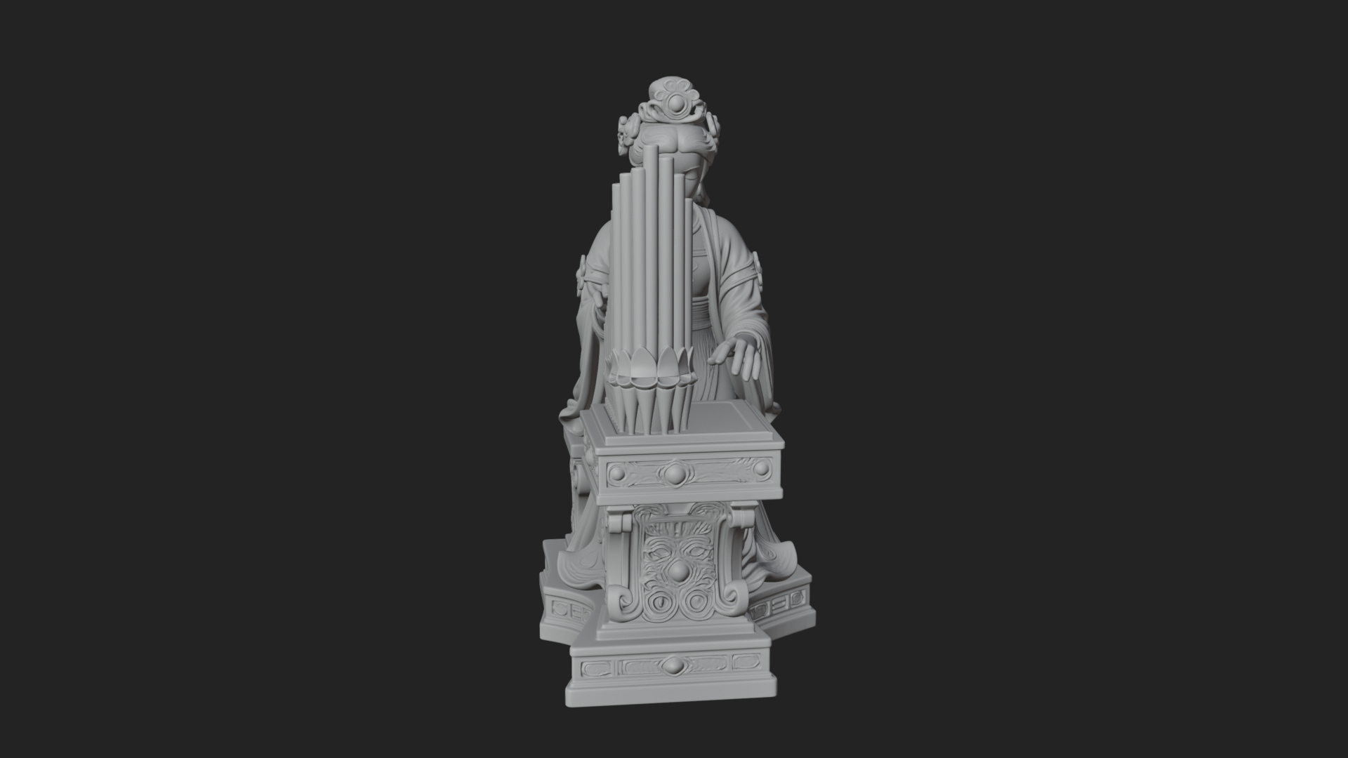 Crowned Saint at The Organ Statue Design 4 3D Print Model 3D Model
