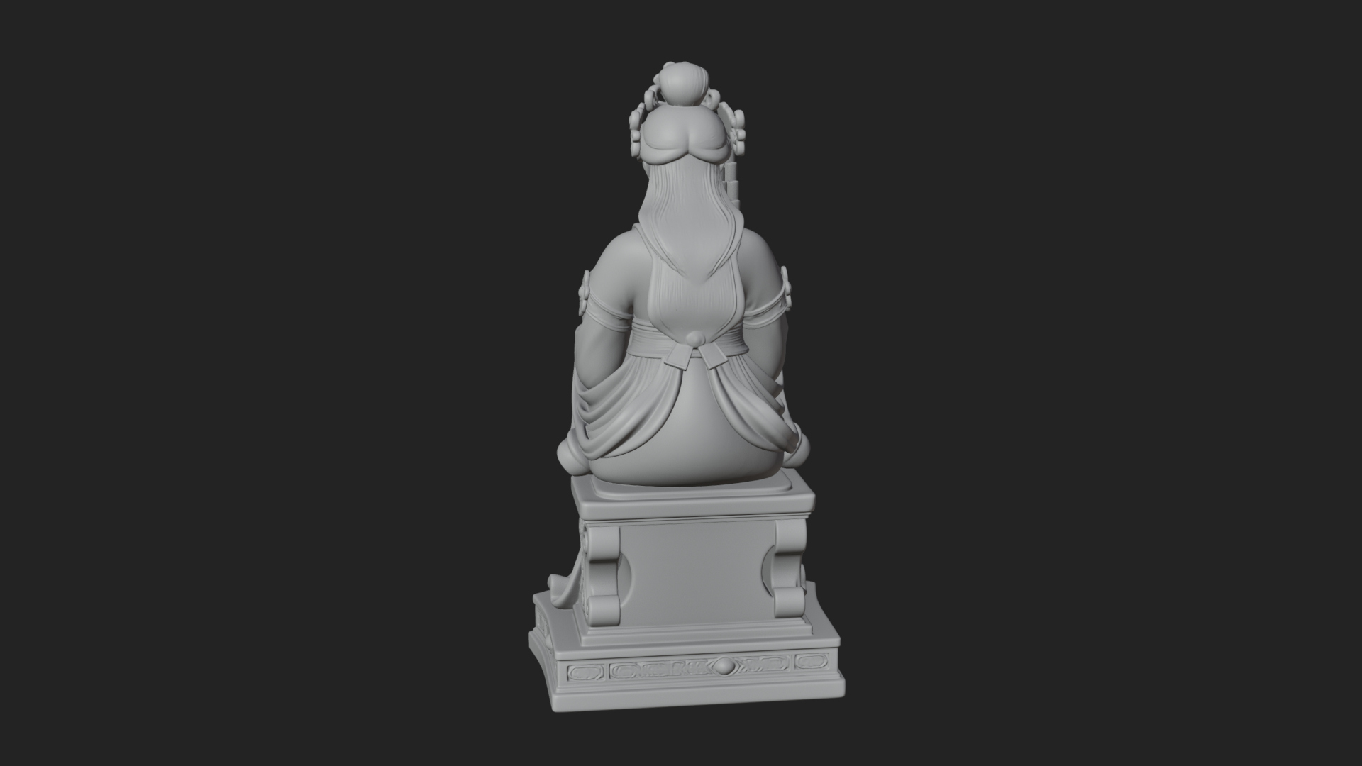 Crowned Saint at The Organ Statue Design 4 3D Print Model 3D Model