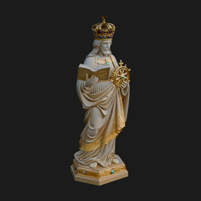 Crowned Saint with Book Statue Design 1 3D Print Model