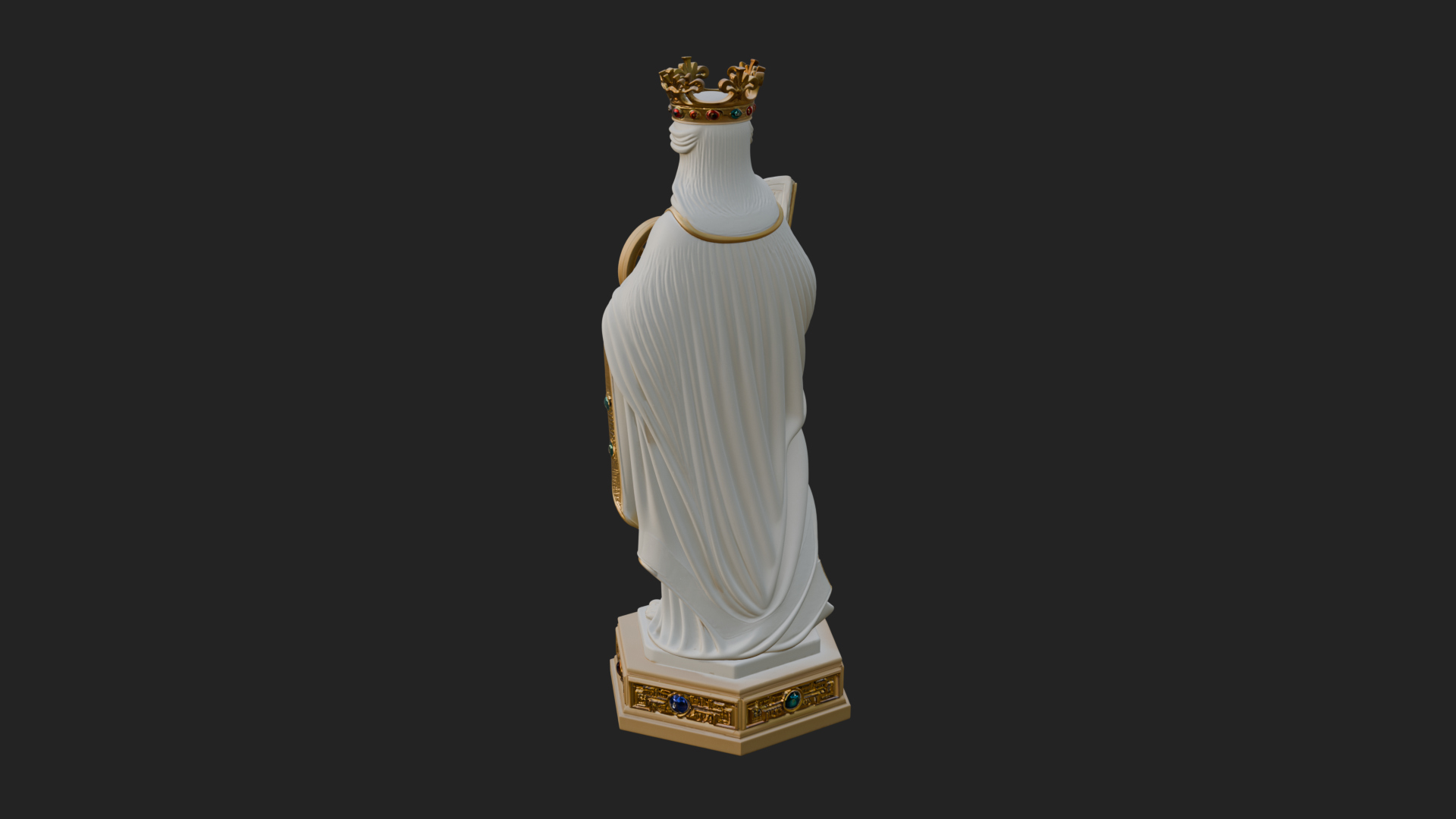 Crowned Saint with Book Statue Design 2 3D Print Model 3D Model
