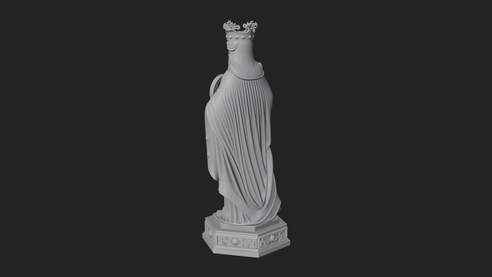 Crowned Saint with Book Statue Design 2 3D Print Model 3D Model