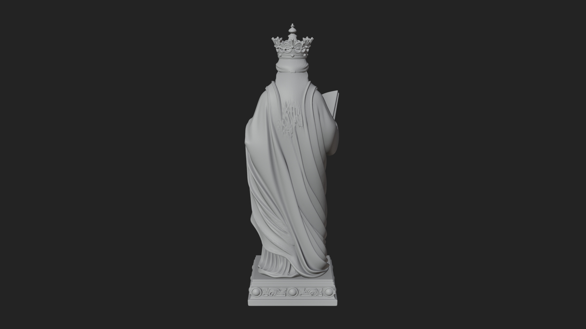 Crowned Saint With Book Statue Design 3 3D Print Model 3D Model