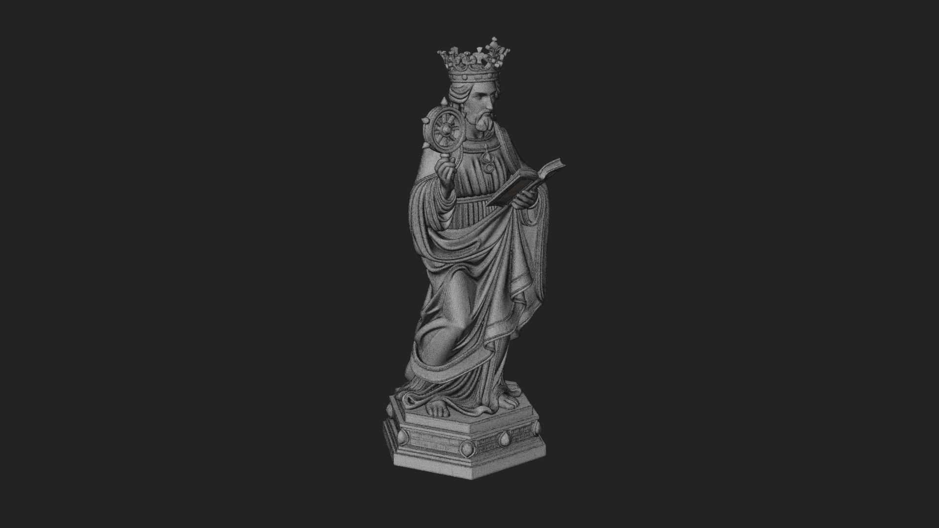 Crowned Saint With Book Statue Design 4 3D Print Model 3D Model