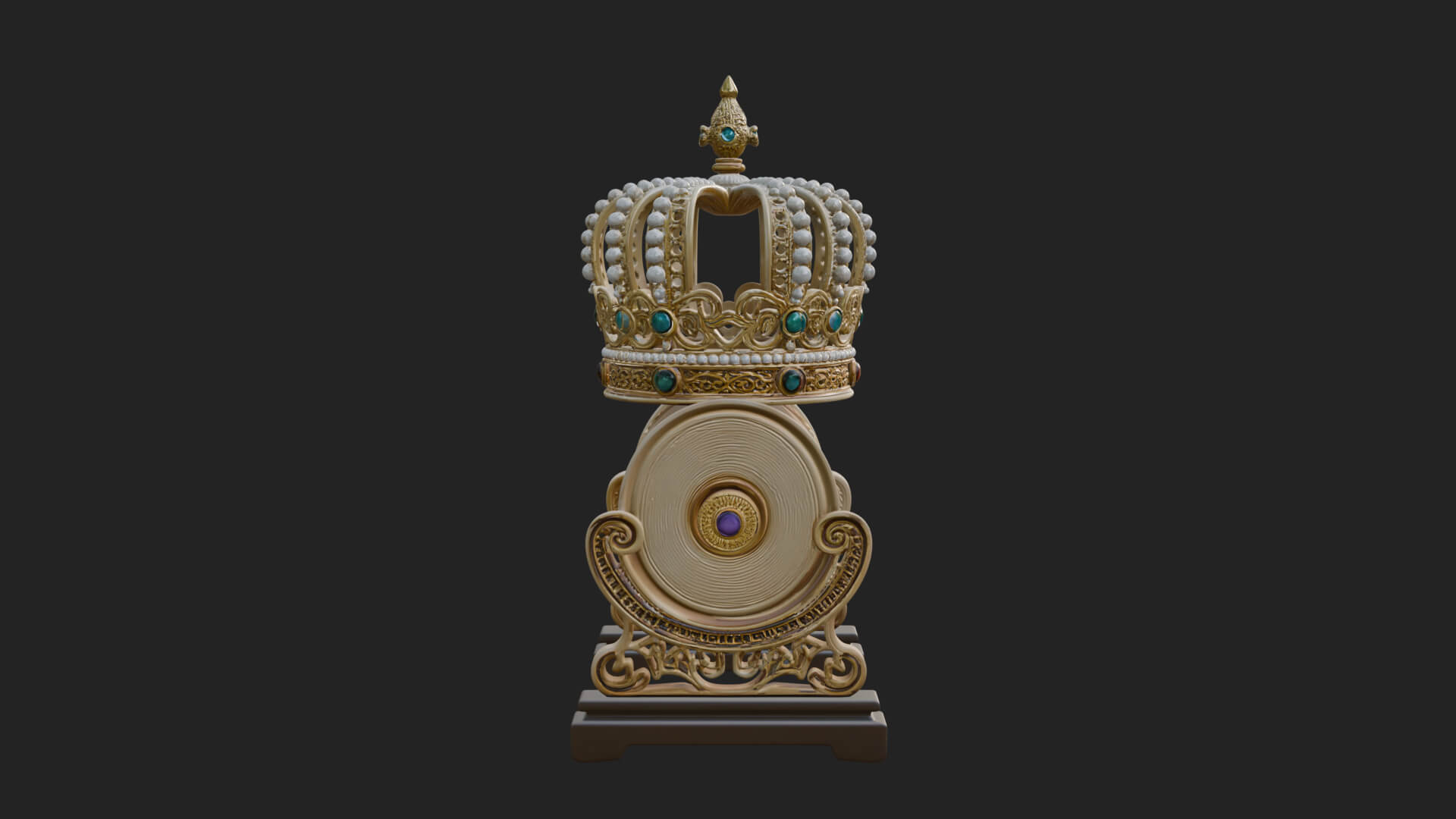 Crowned Scroll Holder Model Design 1 3D Print Model 3D Model