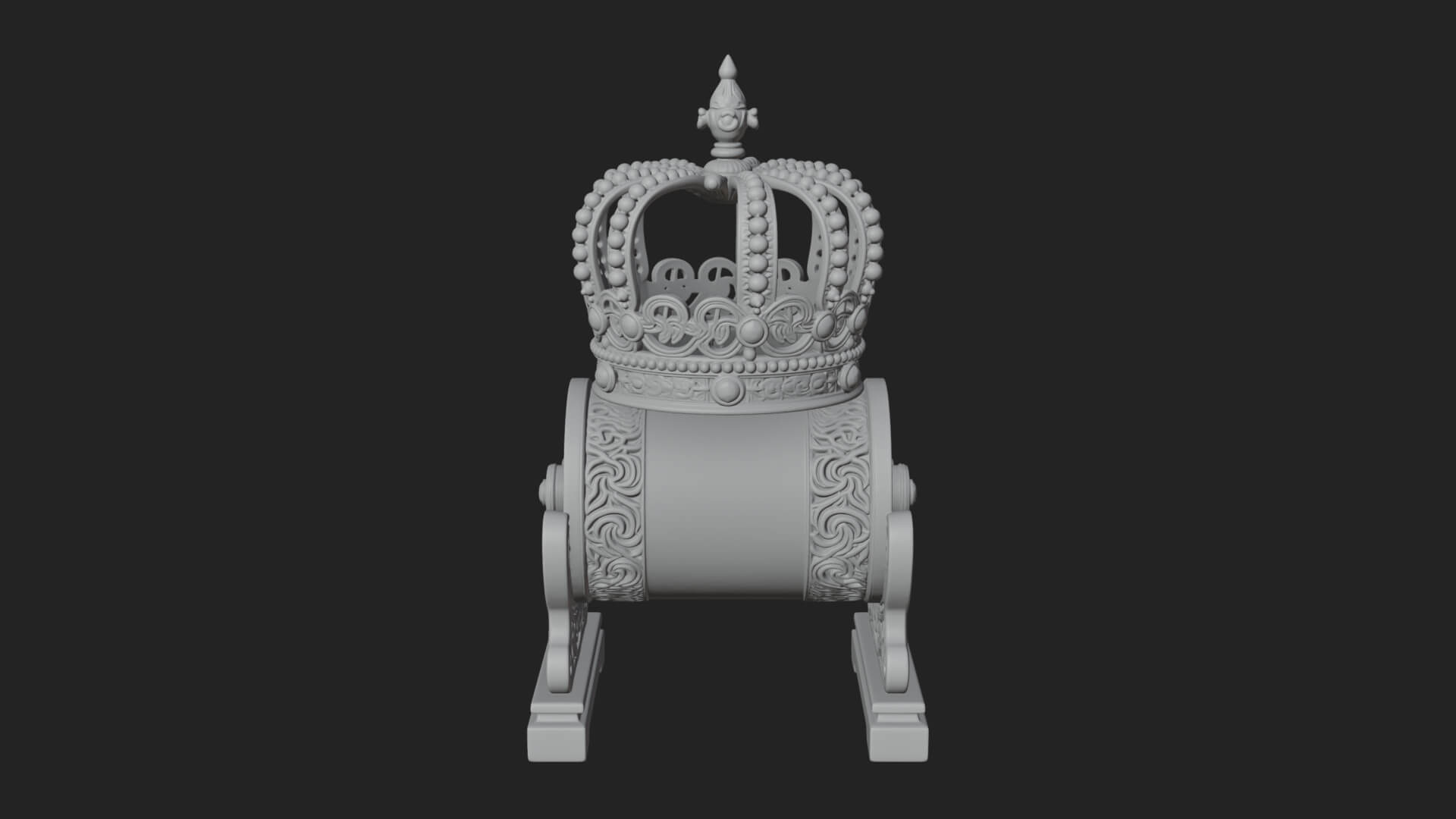 Crowned Scroll Holder Model Design 1 3D Print Model 3D Model