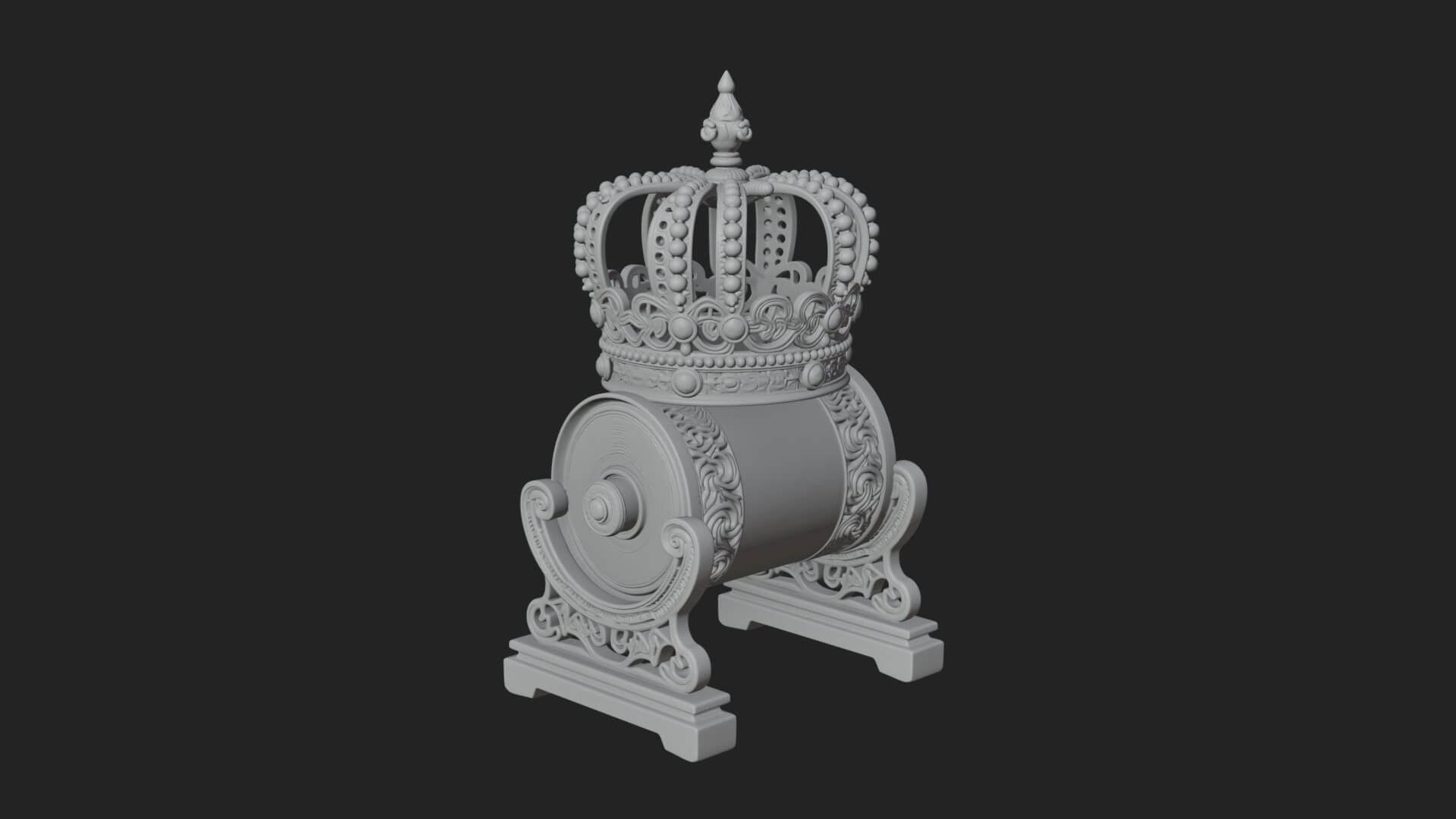 Crowned Scroll Holder Model Design 1 3D Print Model 3D Model