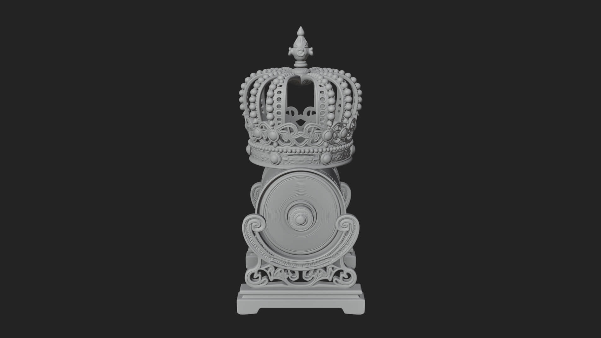 Crowned Scroll Holder Model Design 1 3D Print Model 3D Model