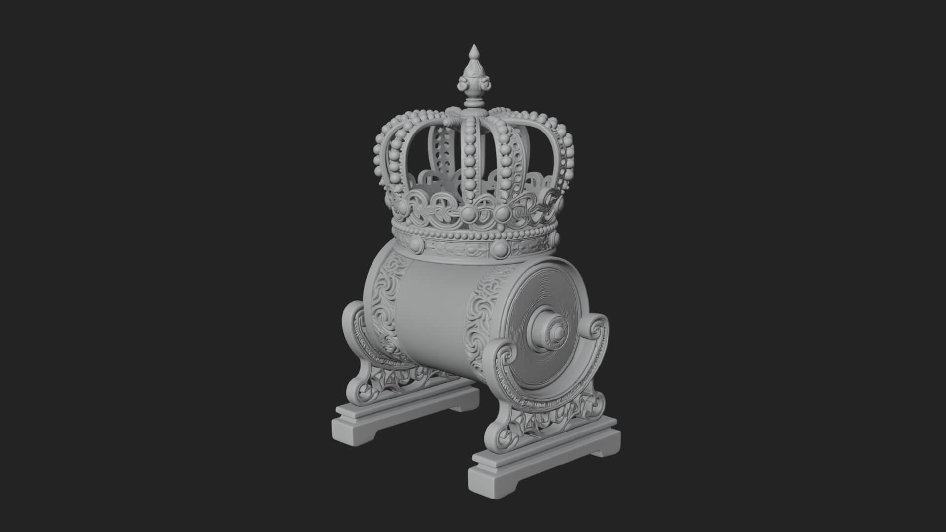 Crowned Scroll Holder Model Design 1 3D Print Model 3D Model