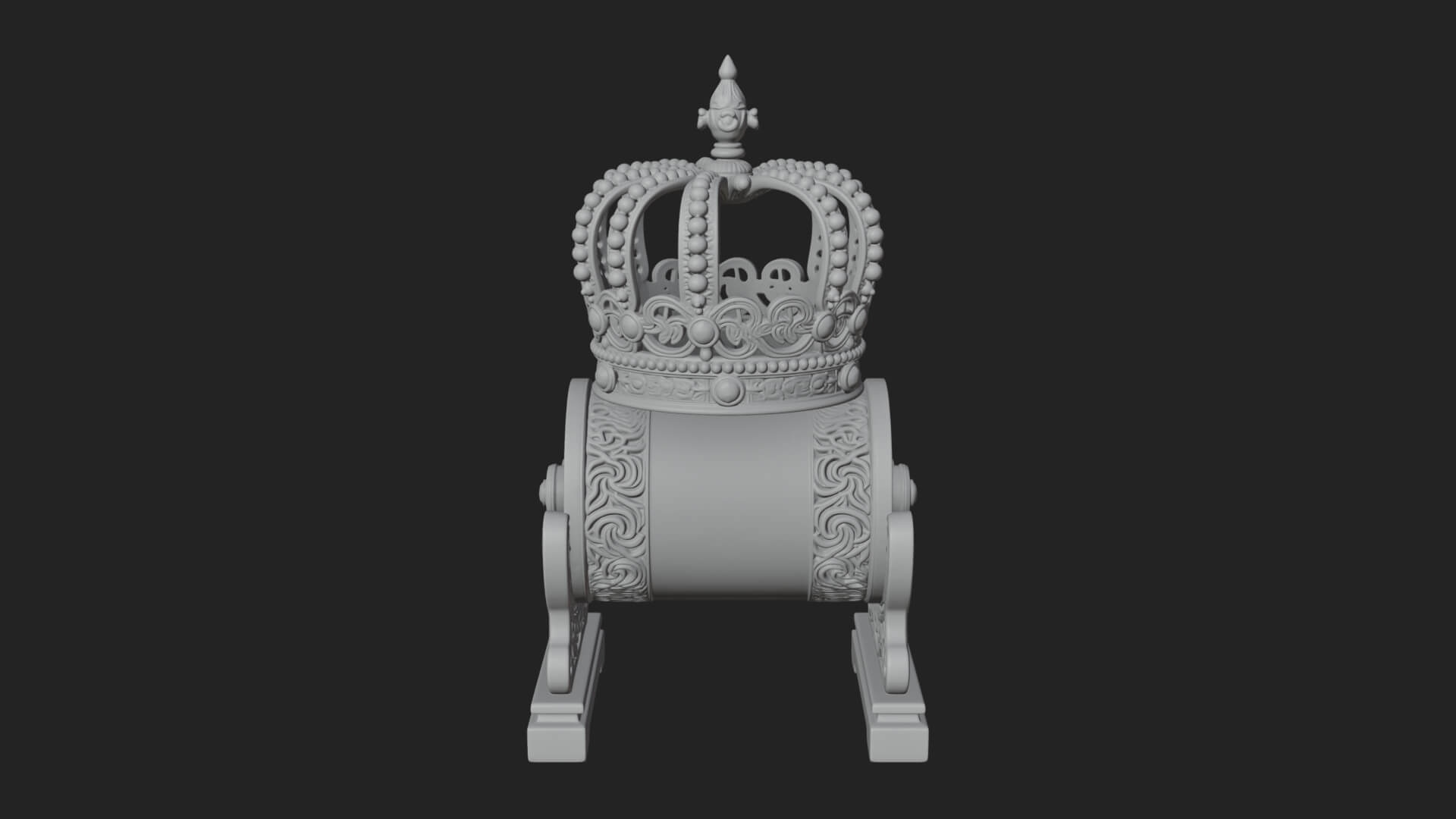 Crowned Scroll Holder Model Design 1 3D Print Model 3D Model