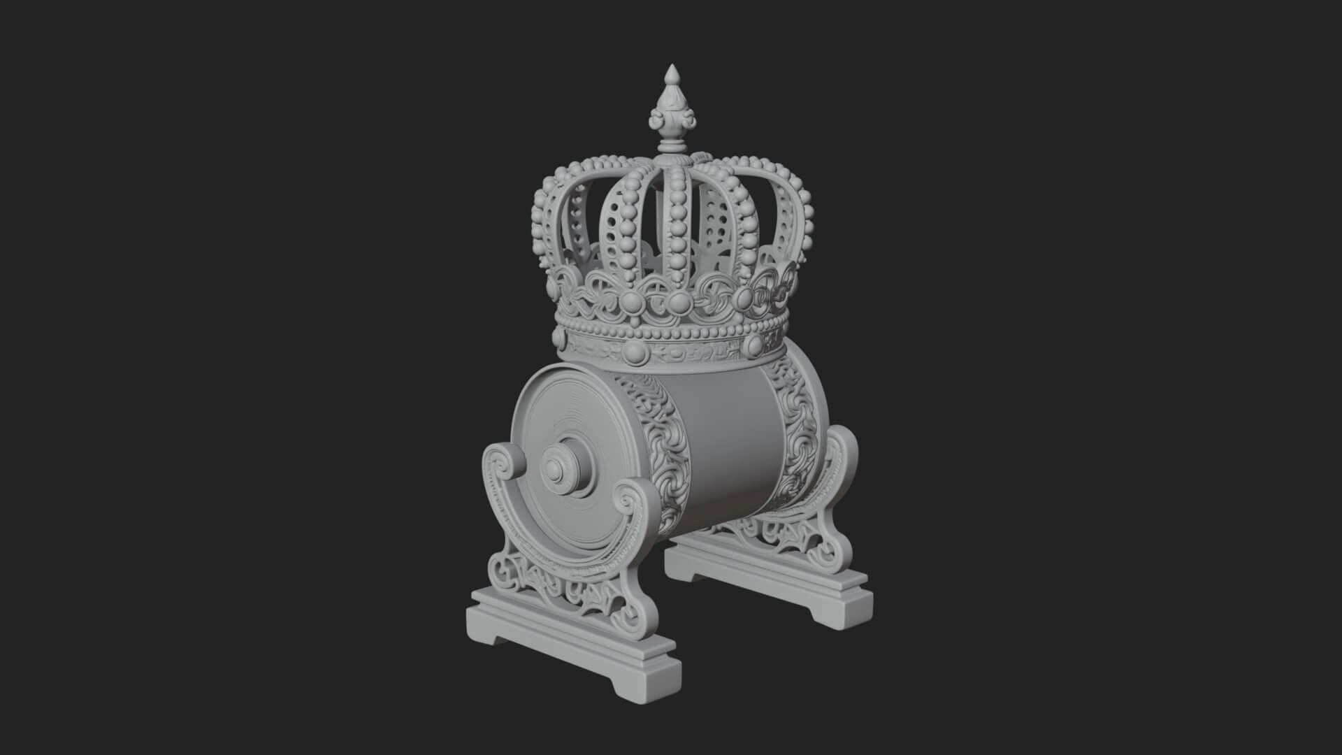 Crowned Scroll Holder Model Design 1 3D Print Model 3D Model
