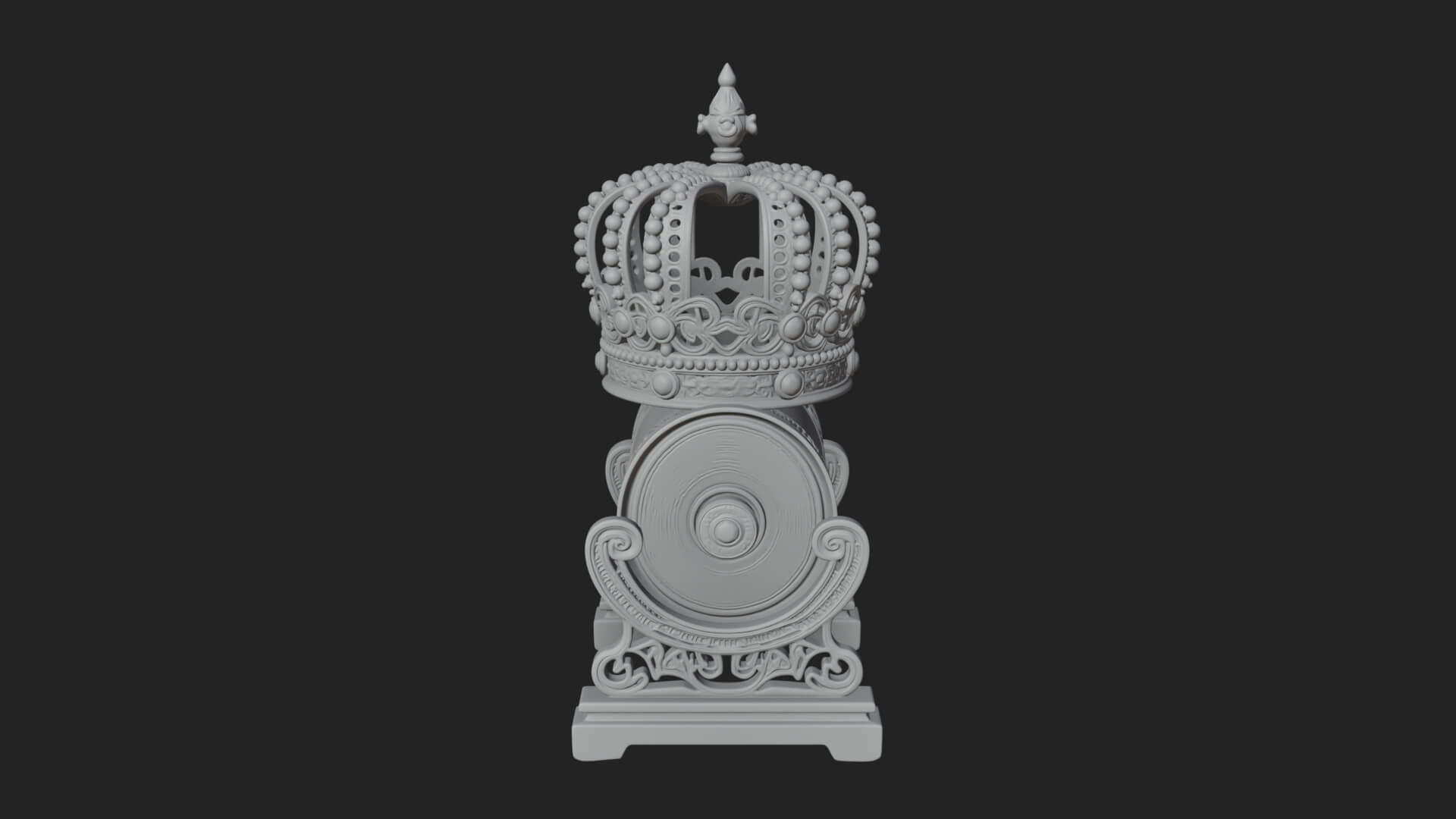 Crowned Scroll Holder Model Design 1 3D Print Model 3D Model