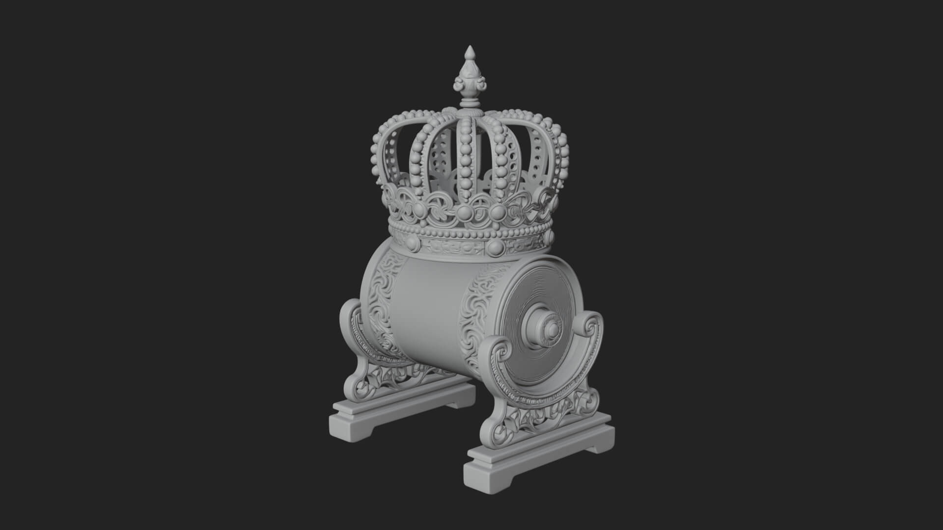 Crowned Scroll Holder Model Design 1 3D Print Model 3D Model
