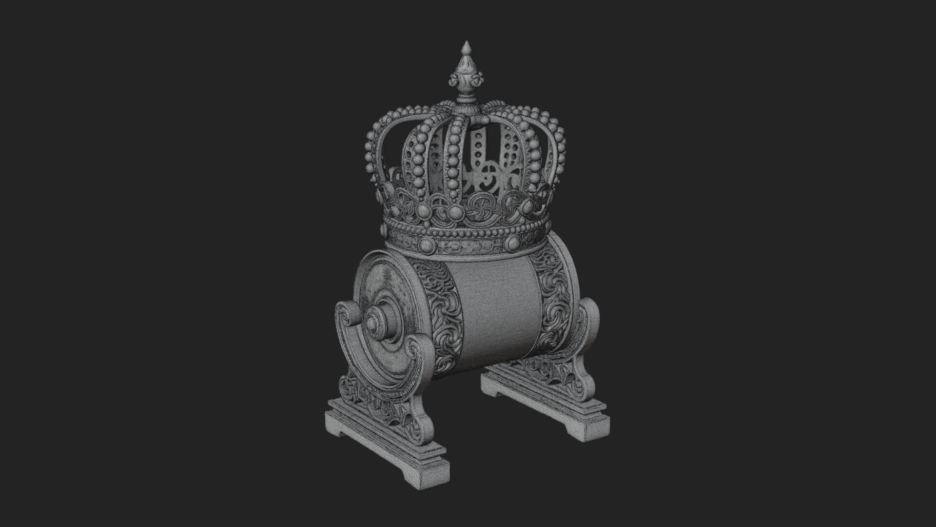 Crowned Scroll Holder Model Design 1 3D Print Model 3D Model
