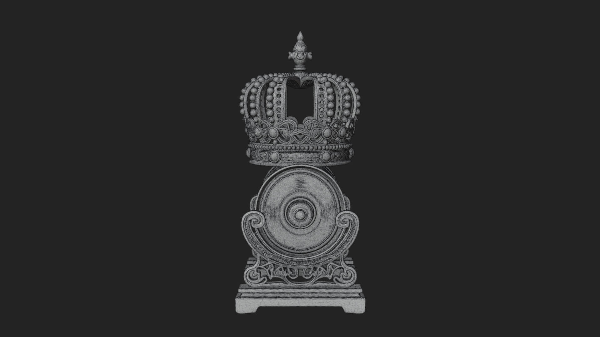 Crowned Scroll Holder Model Design 1 3D Print Model 3D Model