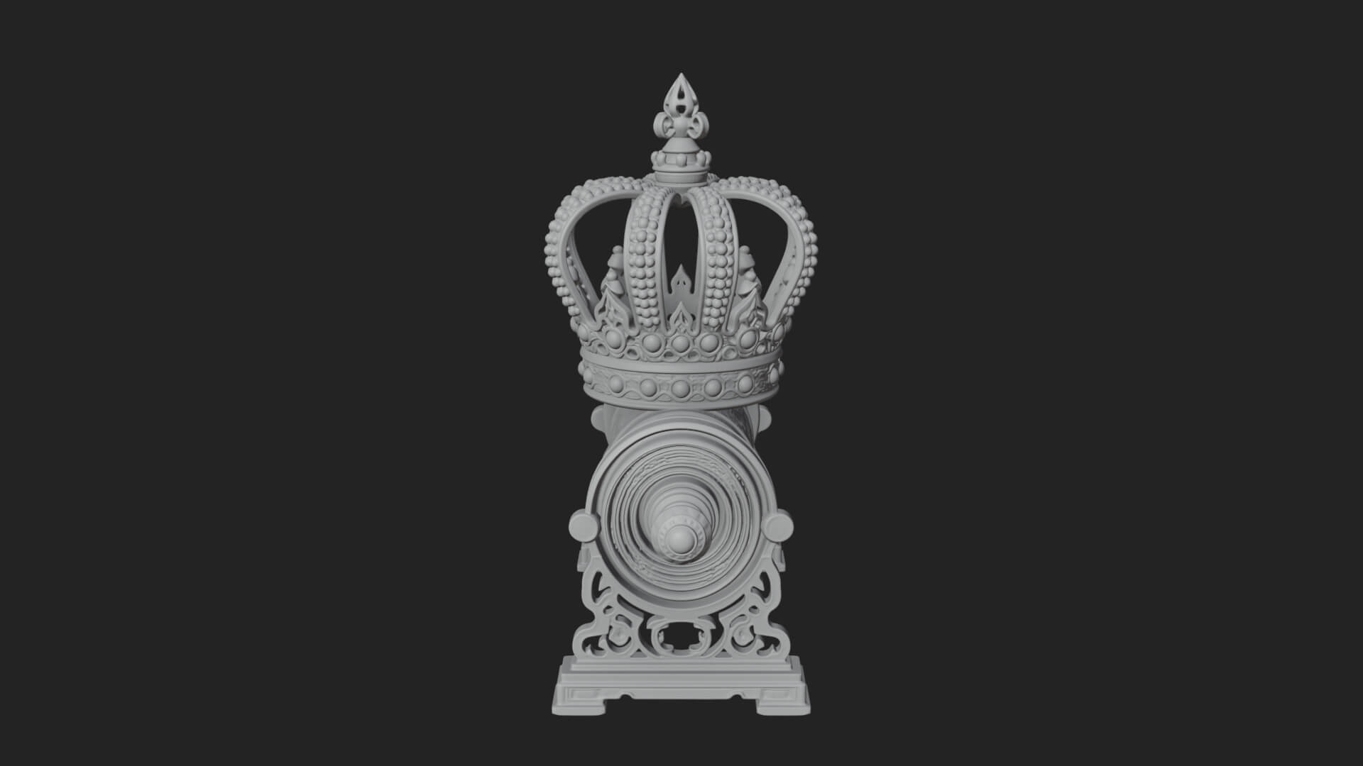 Crowned Scroll Holder Model Design 2 3D Print Model 3D Model