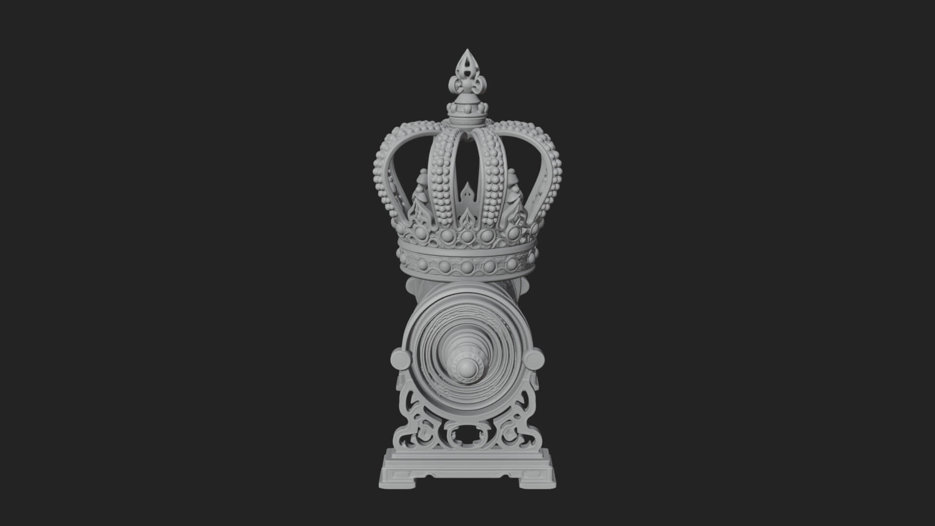 Crowned Scroll Holder Model Design 2 3D Print Model 3D Model