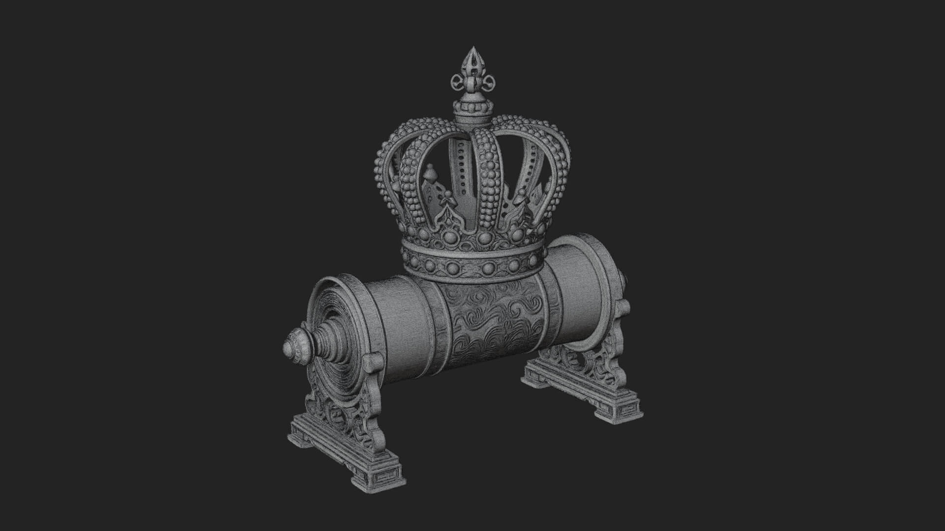 Crowned Scroll Holder Model Design 2 3D Print Model 3D Model