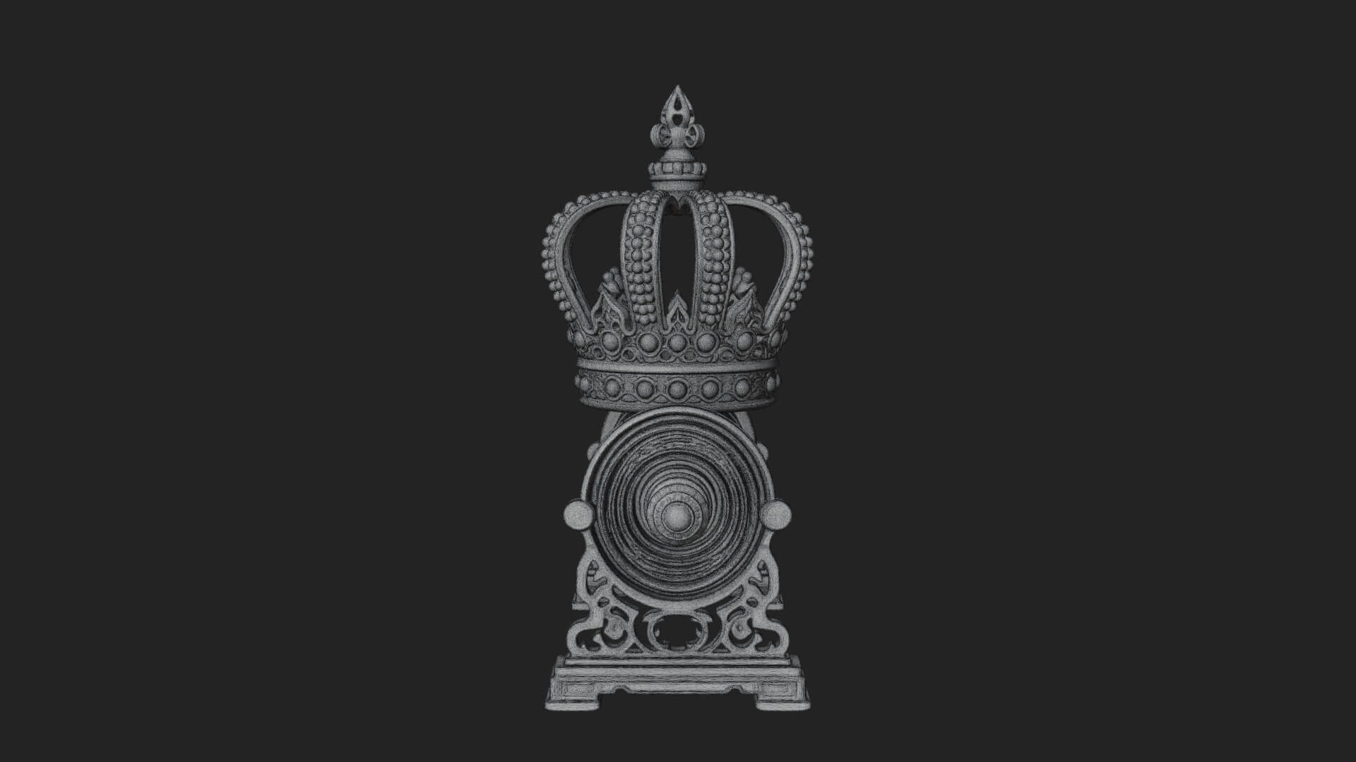 Crowned Scroll Holder Model Design 2 3D Print Model 3D Model